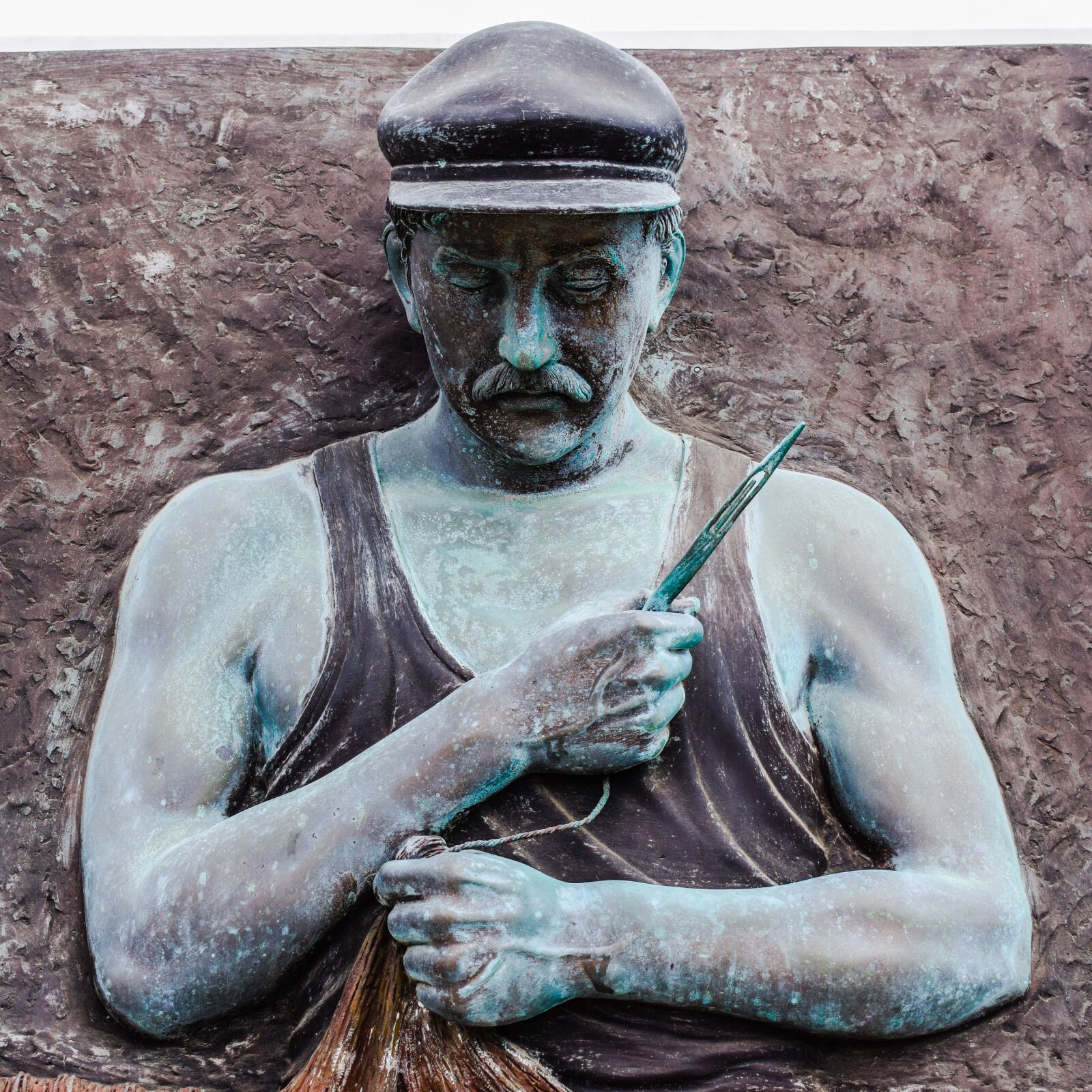 Nikon D3300 sample photo. Fisherman, repairing, nets photography