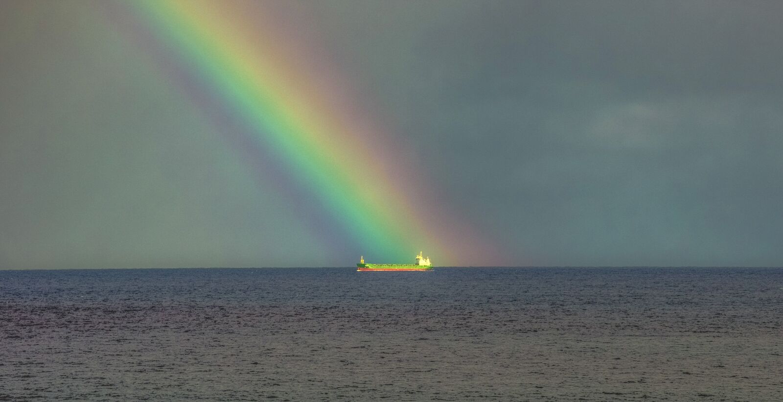 Nikon D3300 sample photo. Storm, rainbow, ship photography