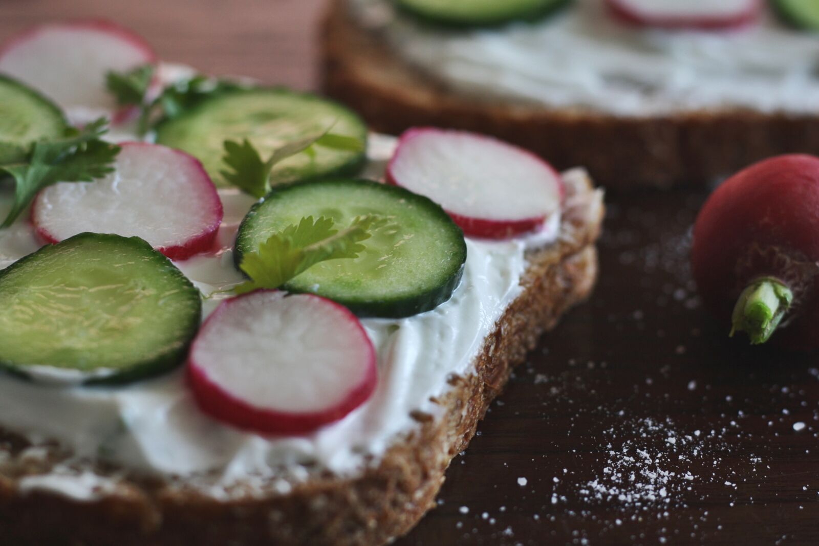 Canon EOS 1000D (EOS Digital Rebel XS / EOS Kiss F) sample photo. Sandwich, cucumber, radish photography