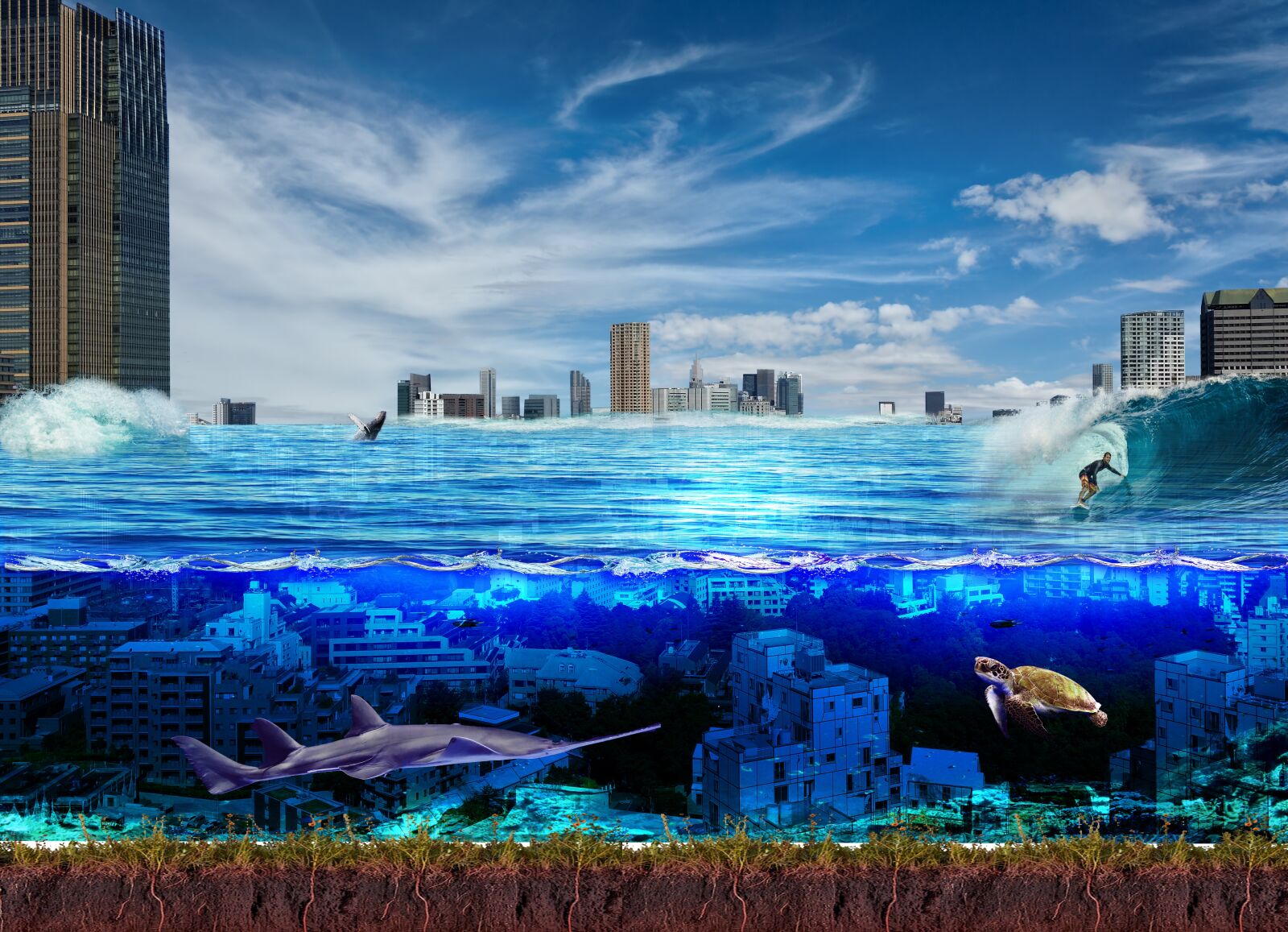 Samsung Galaxy S5 sample photo. Underwater city, ocean, city photography
