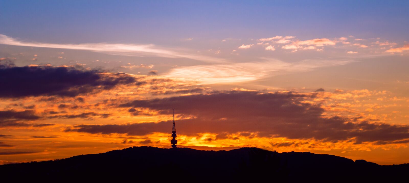 Canon EOS 70D sample photo. Sunset, orange, dark blue photography