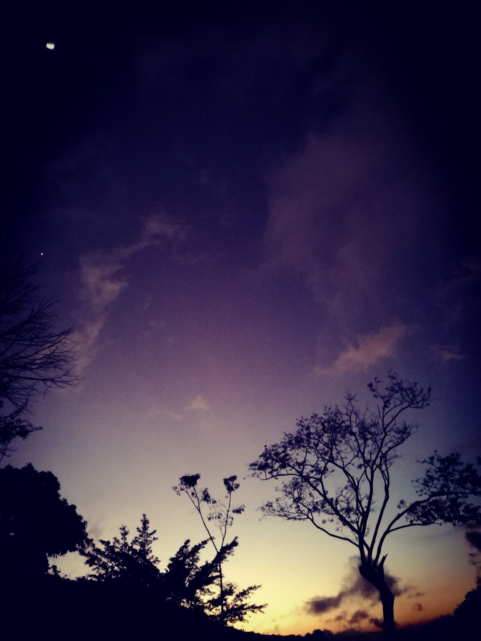 HUAWEI P9 LITE sample photo. Colors, moon and venus photography