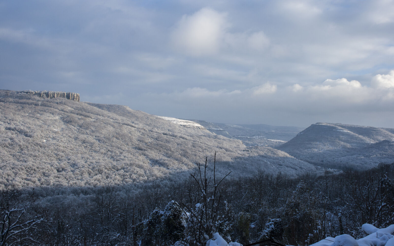 Canon EF-S 18-55mm F3.5-5.6 II sample photo. Bulgaria, forest, snowy, hills photography