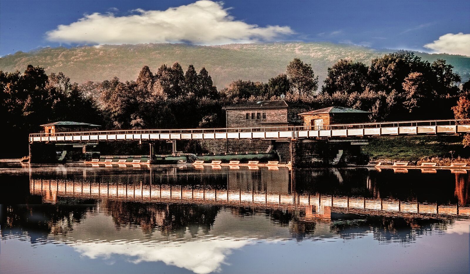 Sigma SD14 sample photo. Landscape, bridge, weir photography