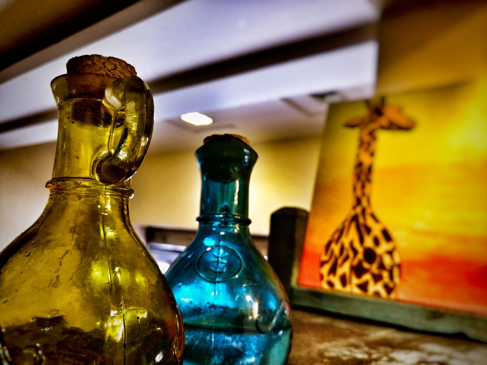 OnePlus A3003 sample photo. Glass, bottle, painting photography