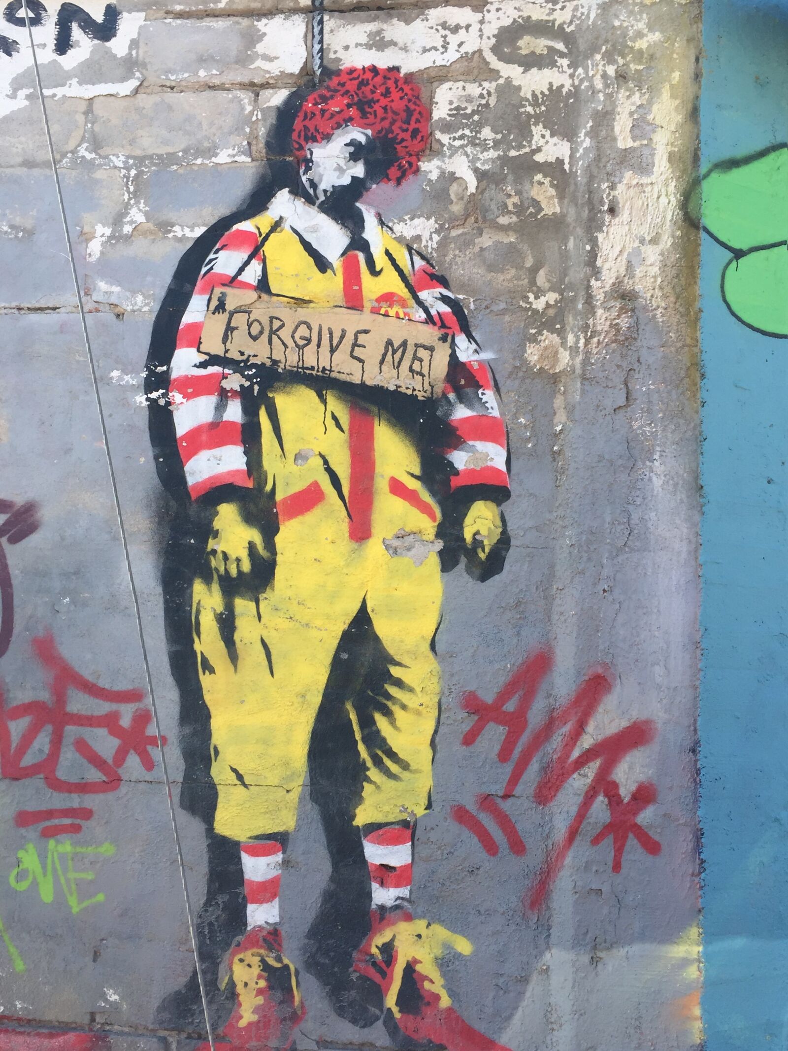 Apple iPhone 6 sample photo. Ronald mcdonald, mcdonalds, graffiti photography