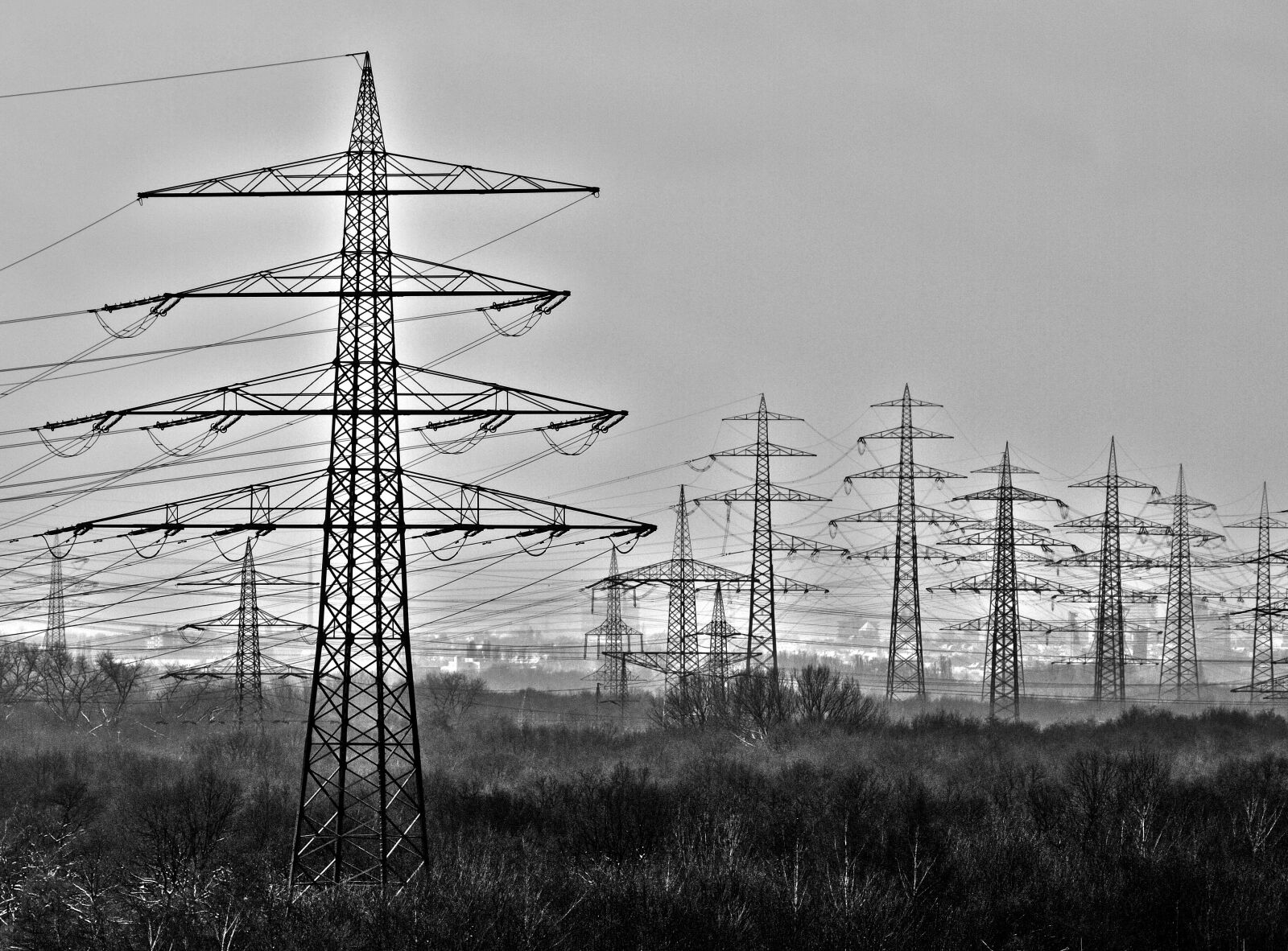 Olympus E-520 (EVOLT E-520) sample photo. Energy, current, power poles photography