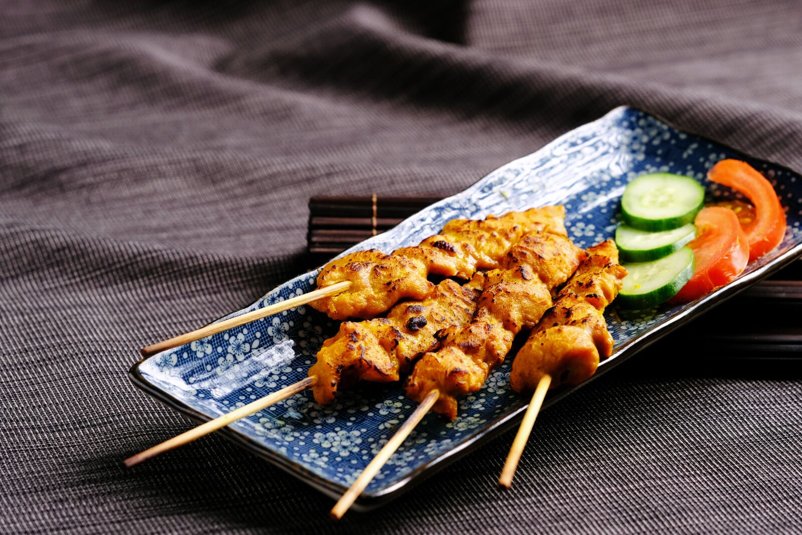 Fujifilm XF 80mm F2.8 R LM OIS WR Macro sample photo. Barbecue, pork, skewers photography