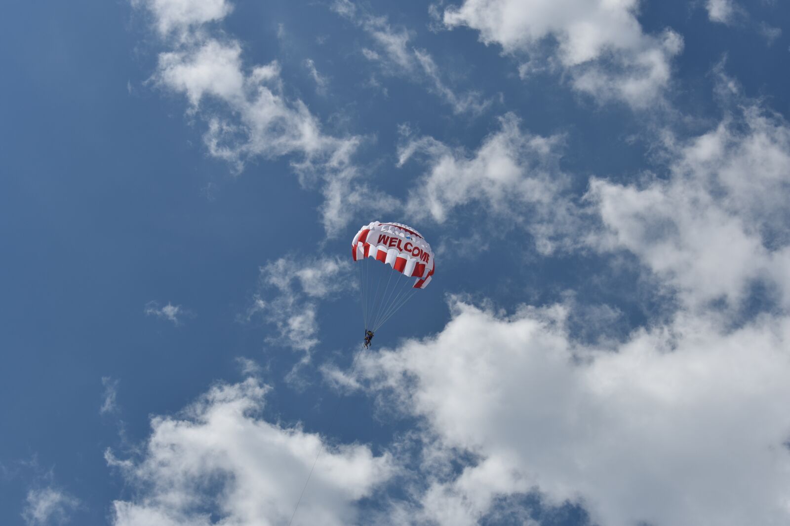 Nikon D3400 sample photo. Sky, clouds, parachute photography