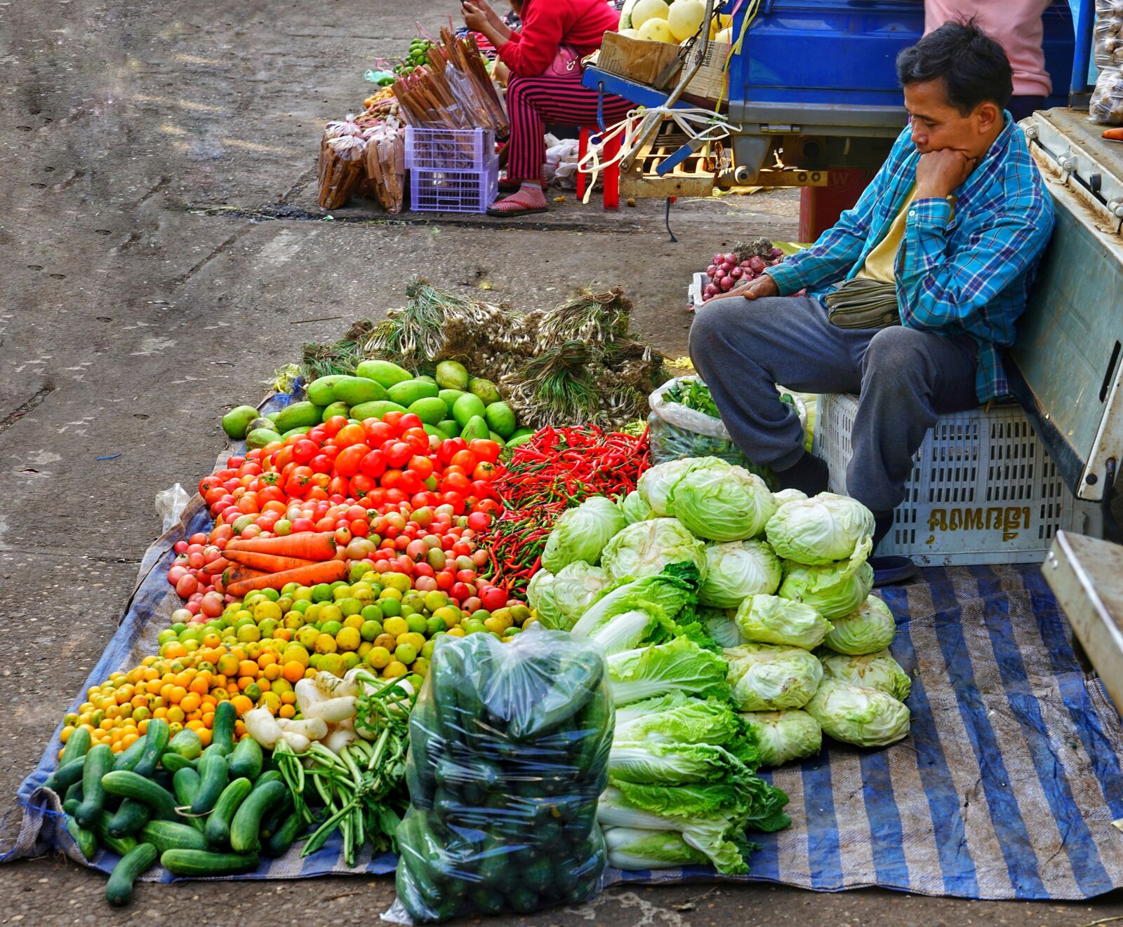 Sony a7R II + Sony FE 24-70mm F2.8 GM sample photo. Market, trader, sell photography