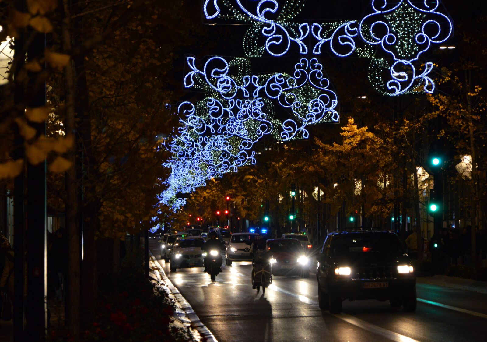 Nikon D3200 sample photo. Christmas lights, night granada photography
