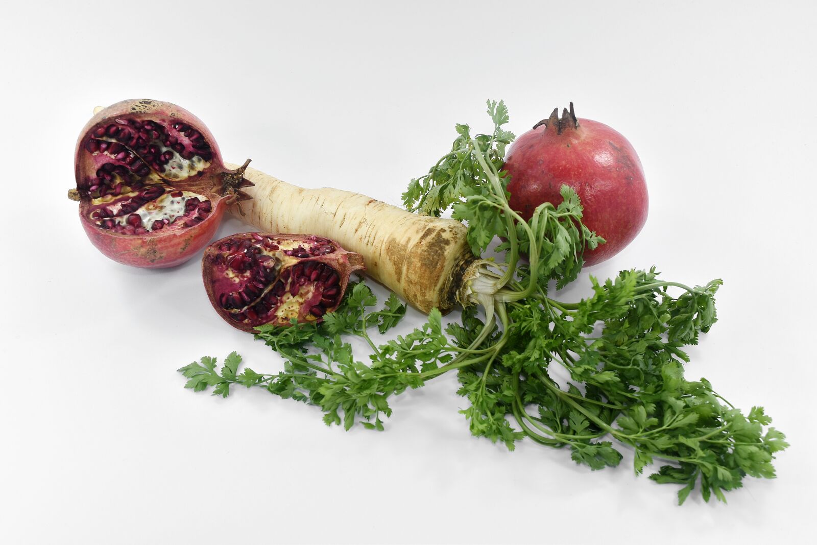 Nikon D5500 sample photo. Kernel, organic, parsley, pomegranate photography