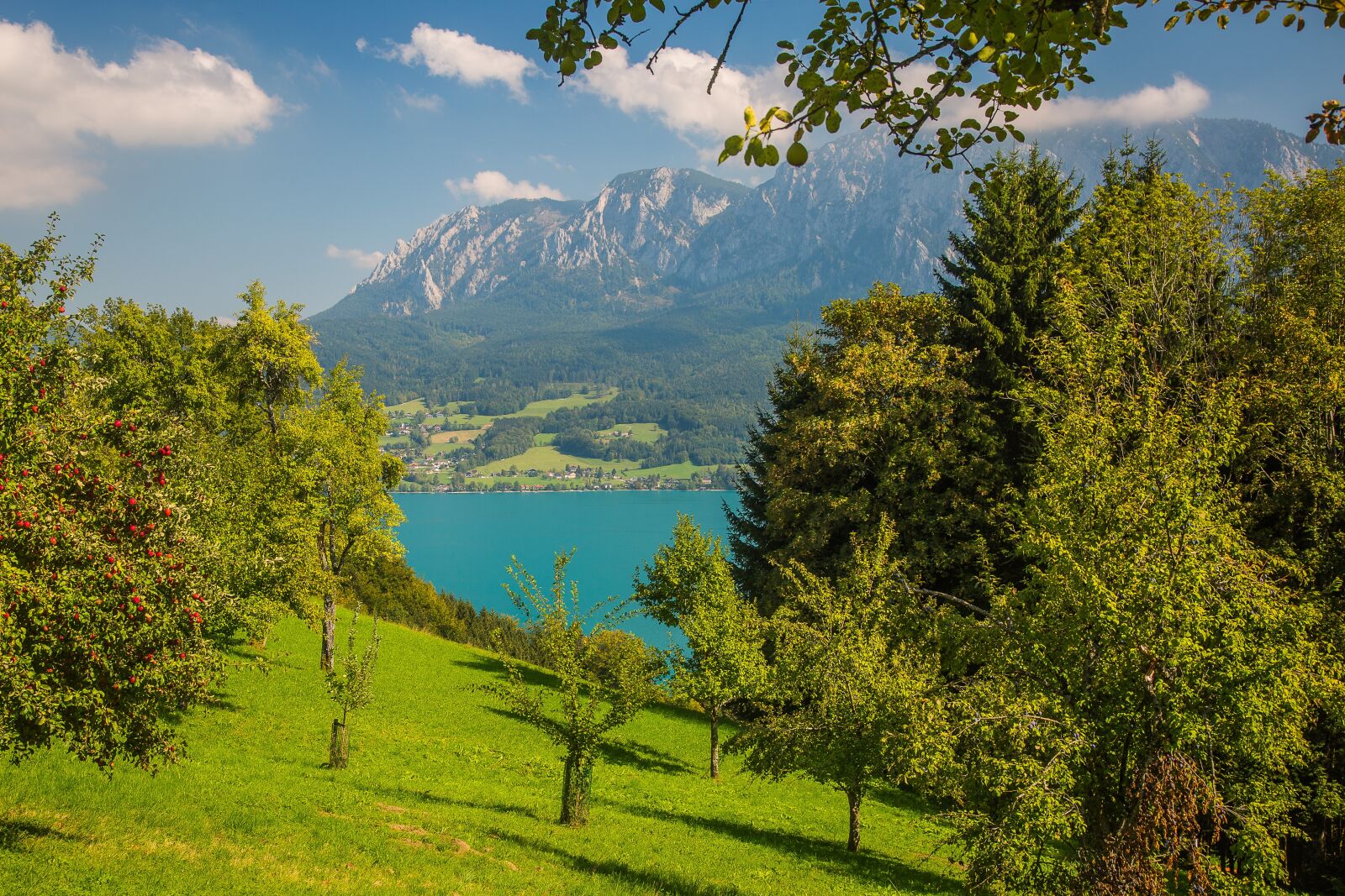 Canon EF 24-105mm F4L IS USM sample photo. Attersee, hell mountains, bergsee photography