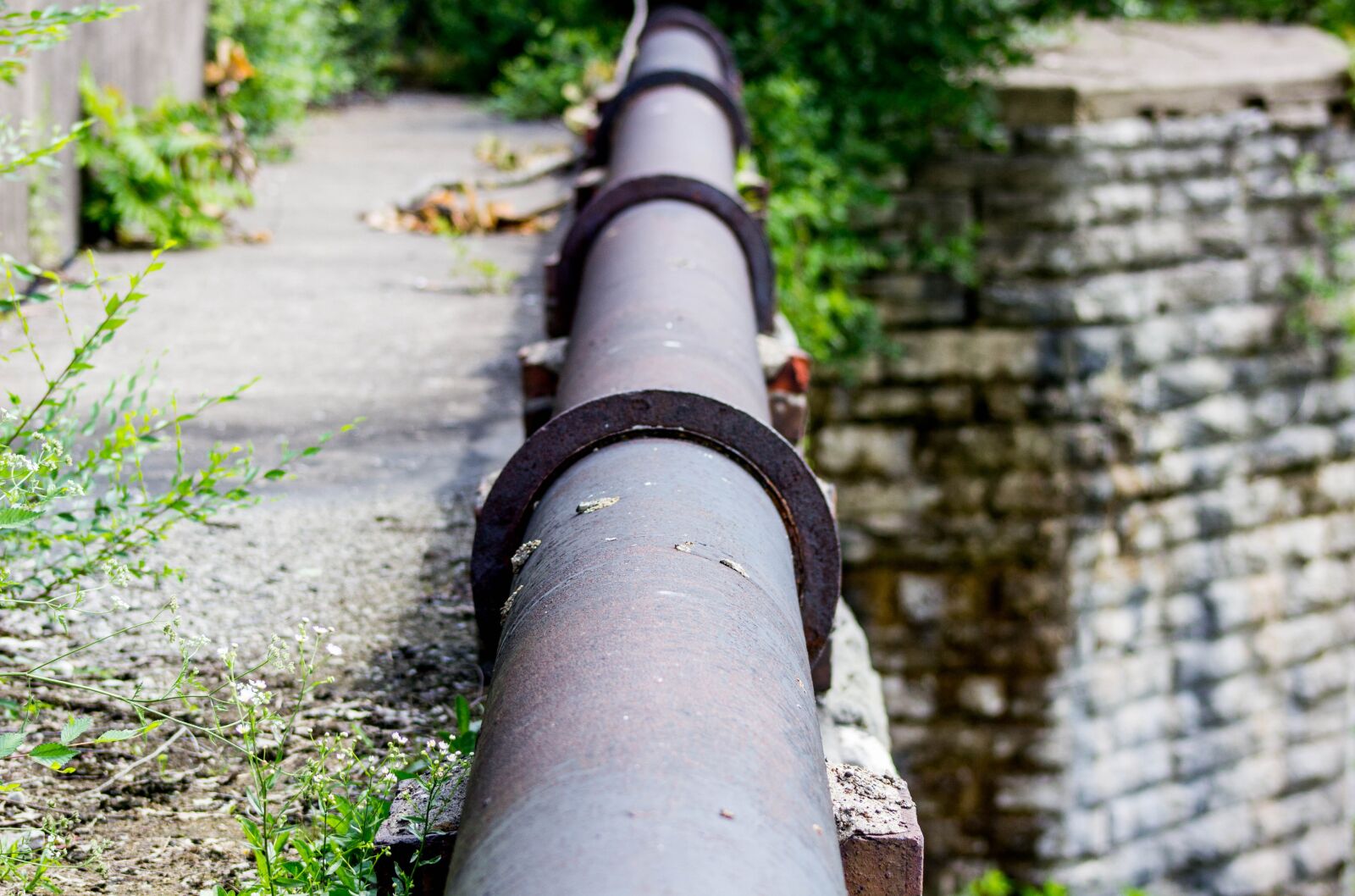 Canon EOS 600D (Rebel EOS T3i / EOS Kiss X5) sample photo. Pipe, stone, wall photography