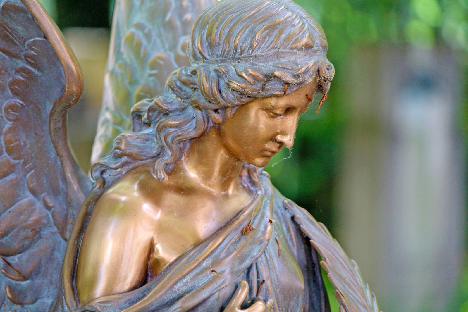 Canon EF-S 55-250mm F4-5.6 IS STM sample photo. Angel, cemetery, statue photography
