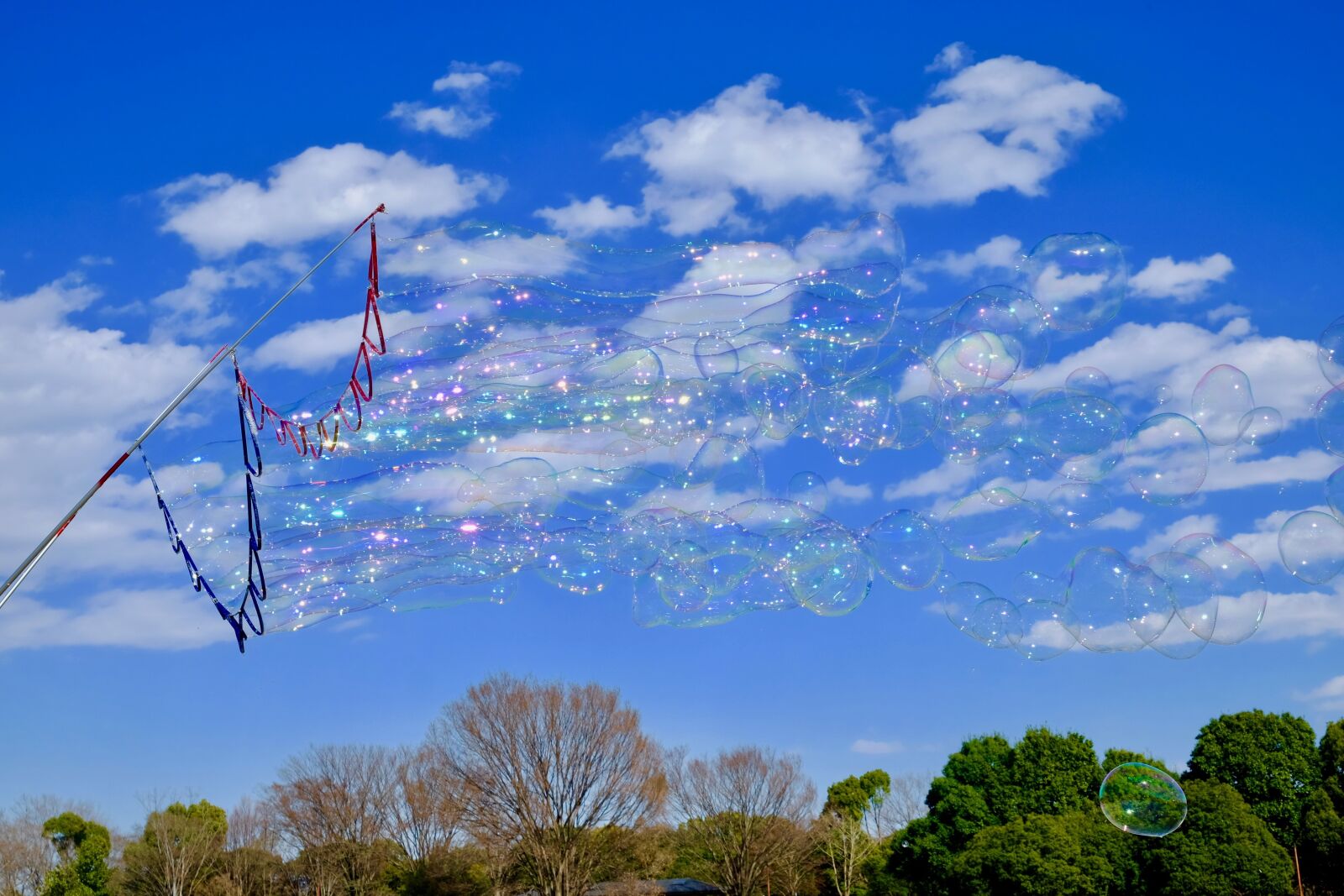 Fujifilm X-T10 sample photo. Soap bubble, blue sky photography