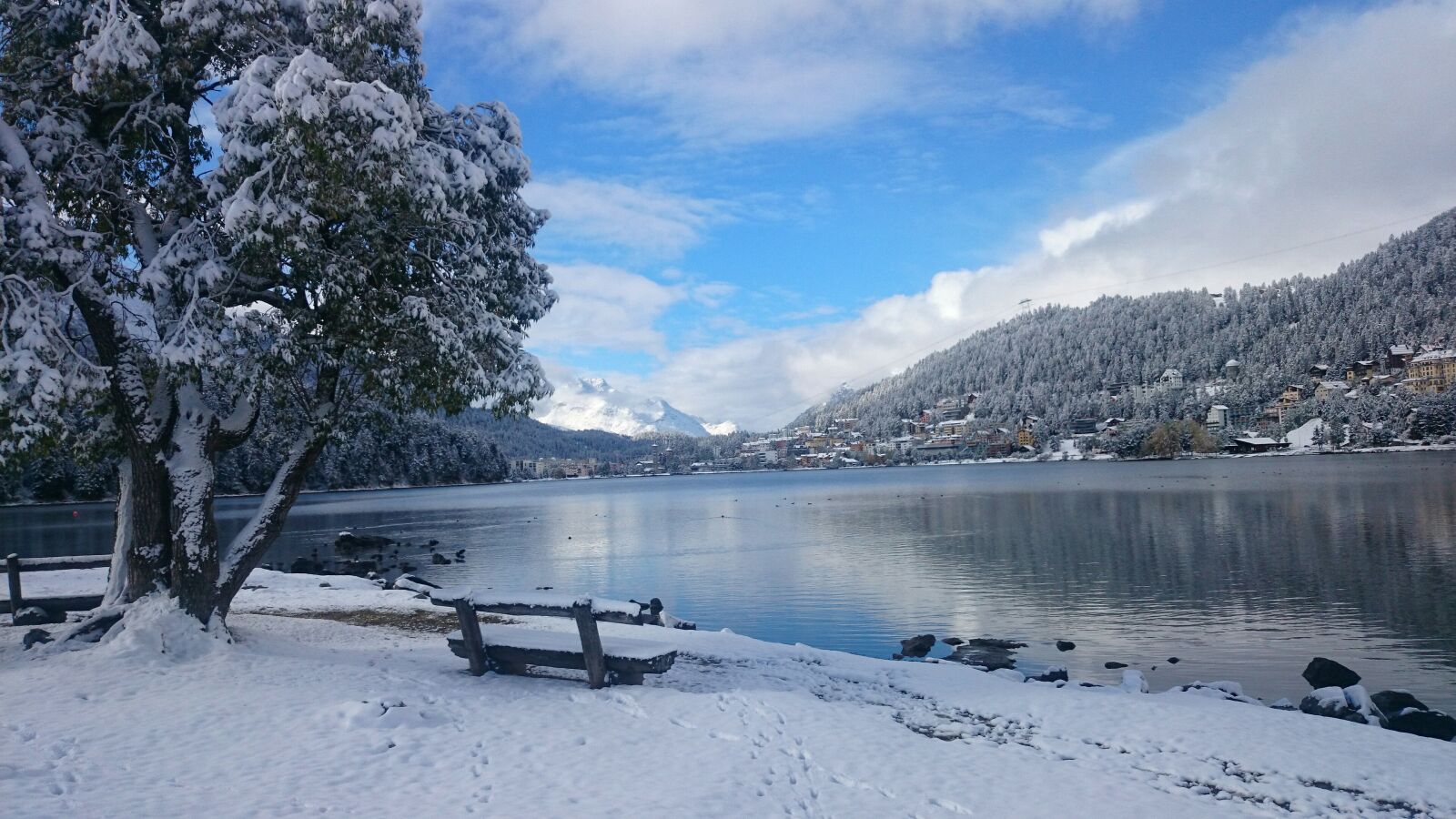 Sony Xperia Z1 Compact sample photo. Bench, winter, landscape photography