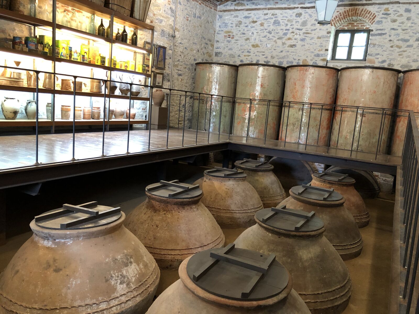 iPhone 8 back camera 3.99mm f/1.8 sample photo. Olive oil, lesbos, factory photography