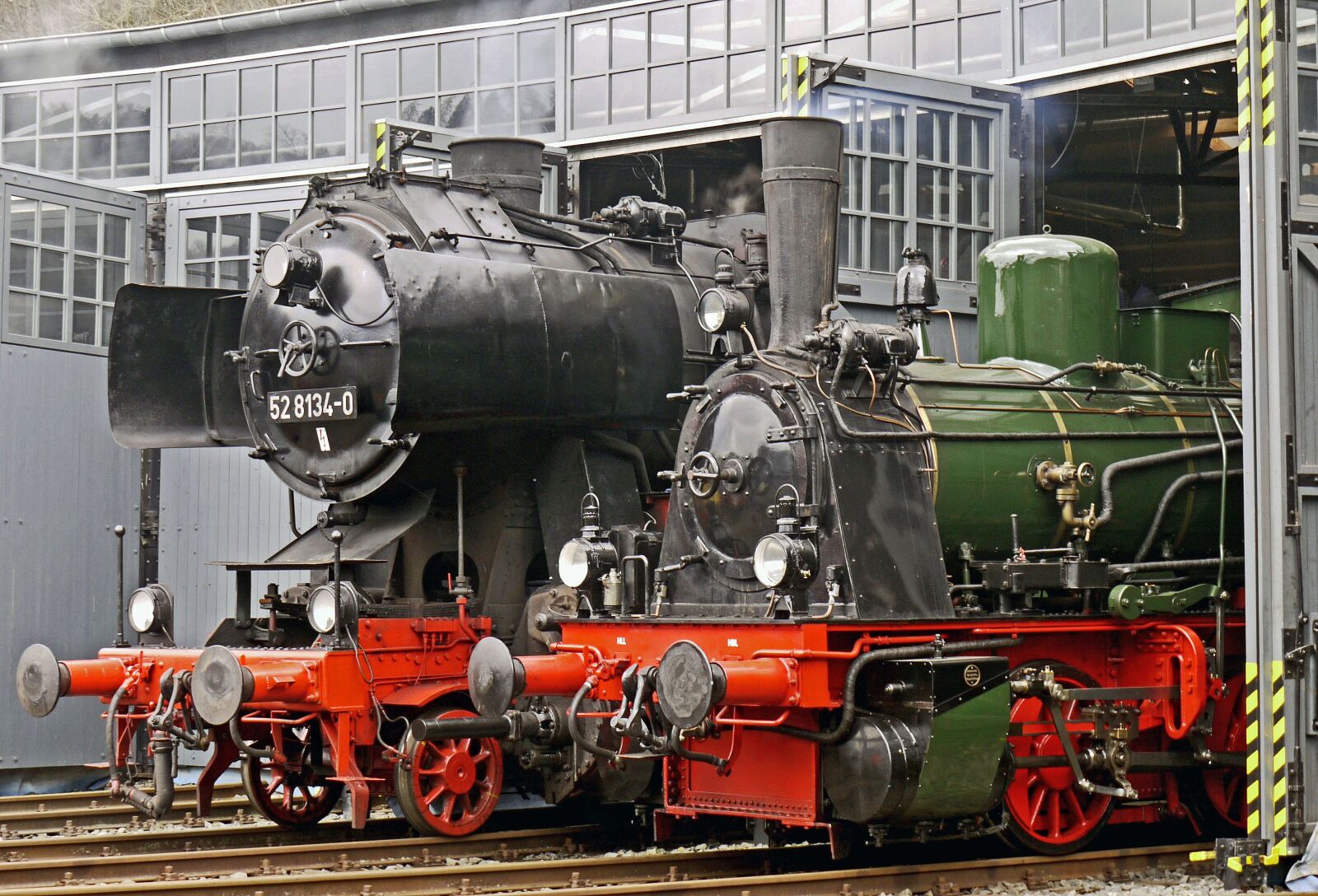 Panasonic Lumix DMC-G1 sample photo. Steam locomotives, locomotive shed photography