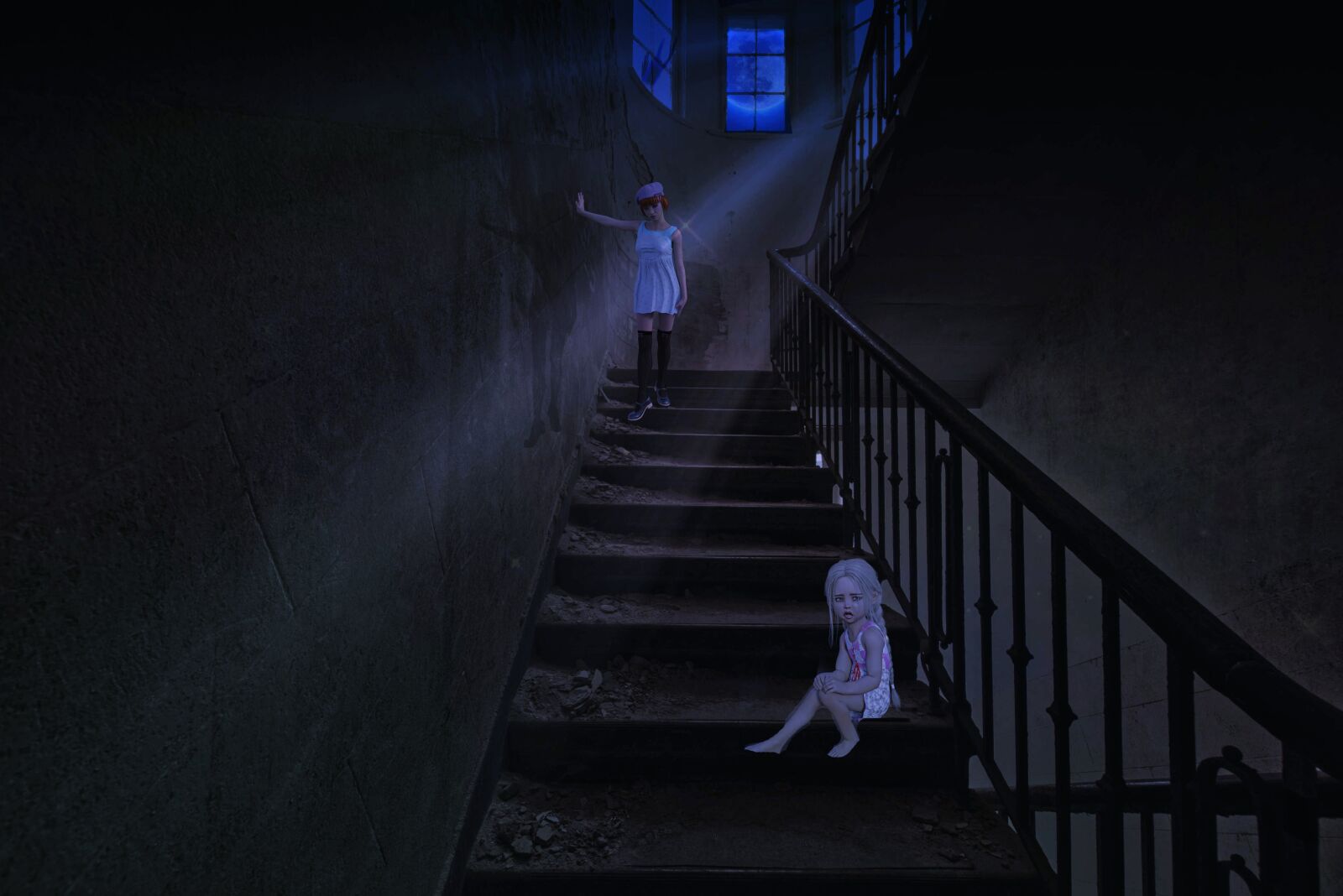 Nikon D7200 sample photo. Fantasy, staircase, night photography