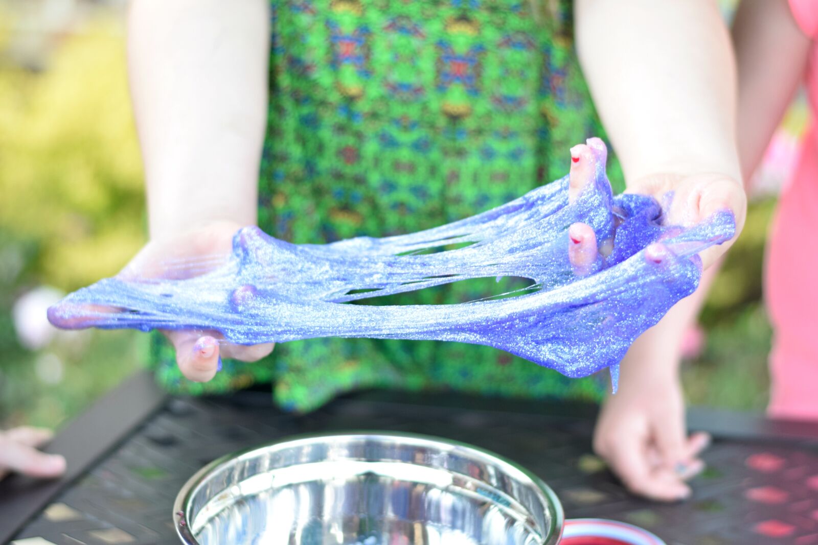 Nikon D5300 sample photo. Slime, hands, glitter photography