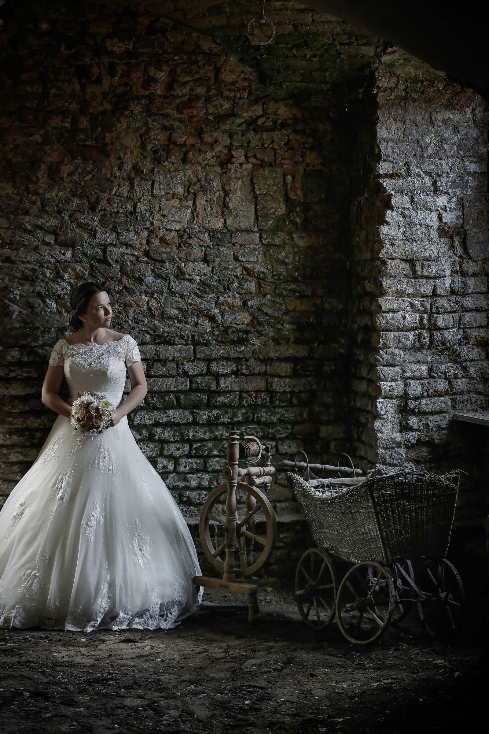 Canon EOS 5D Mark III sample photo. Dungeon, basement, bride, sadness photography
