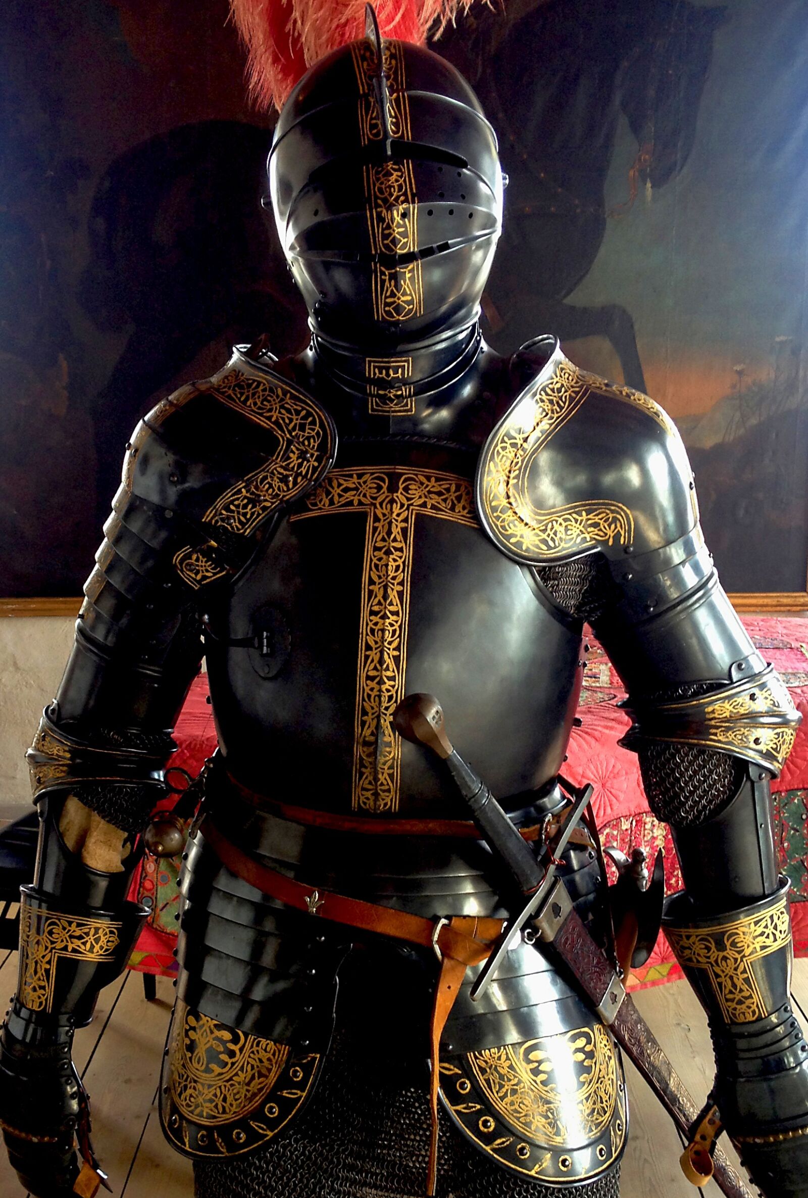 iPhone 4S back camera 4.28mm f/2.4 sample photo. Armor, sword, combat helmet photography
