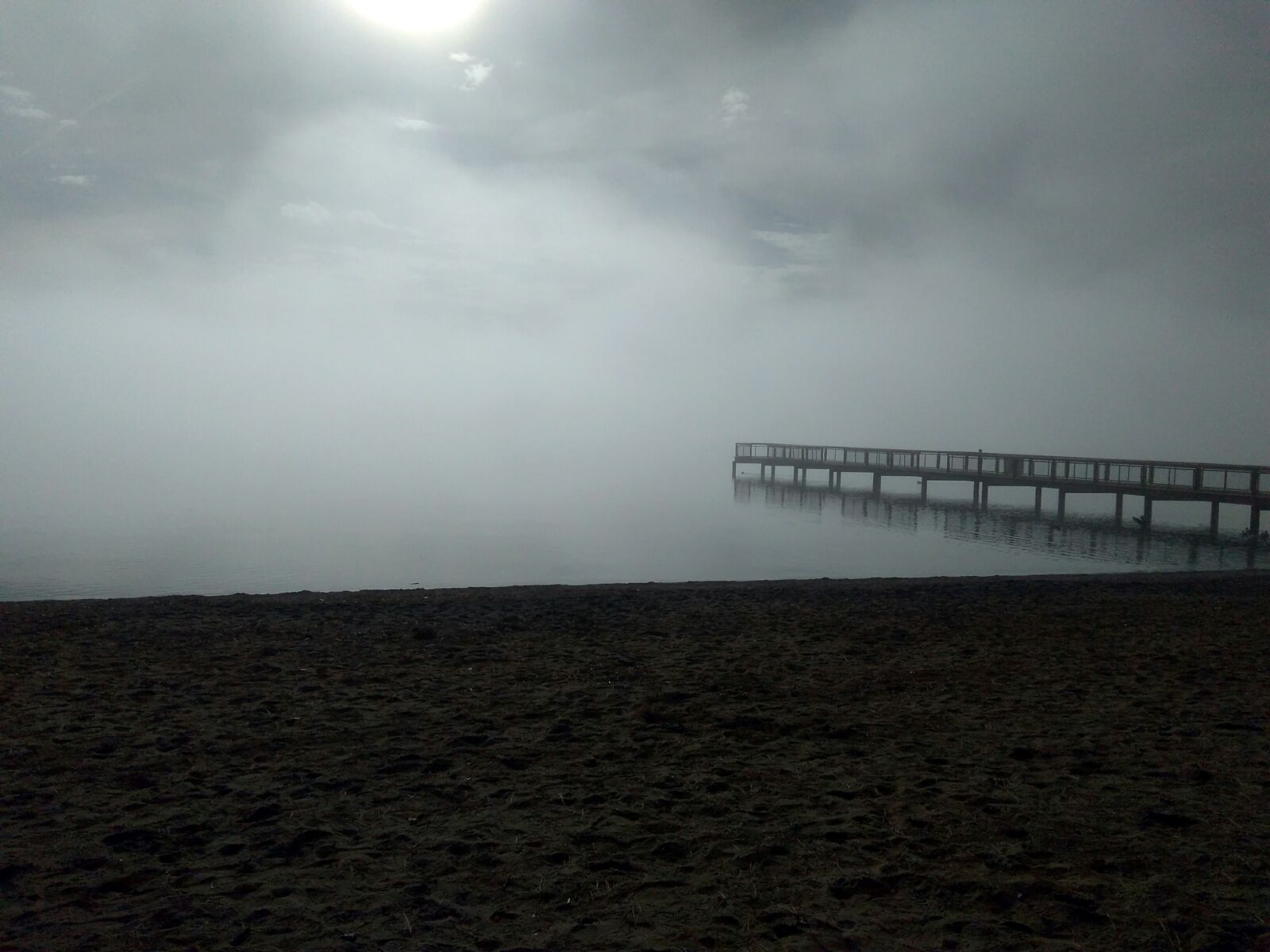 Motorola Moto G4 Play sample photo. Alone, clouds, coast, fog photography