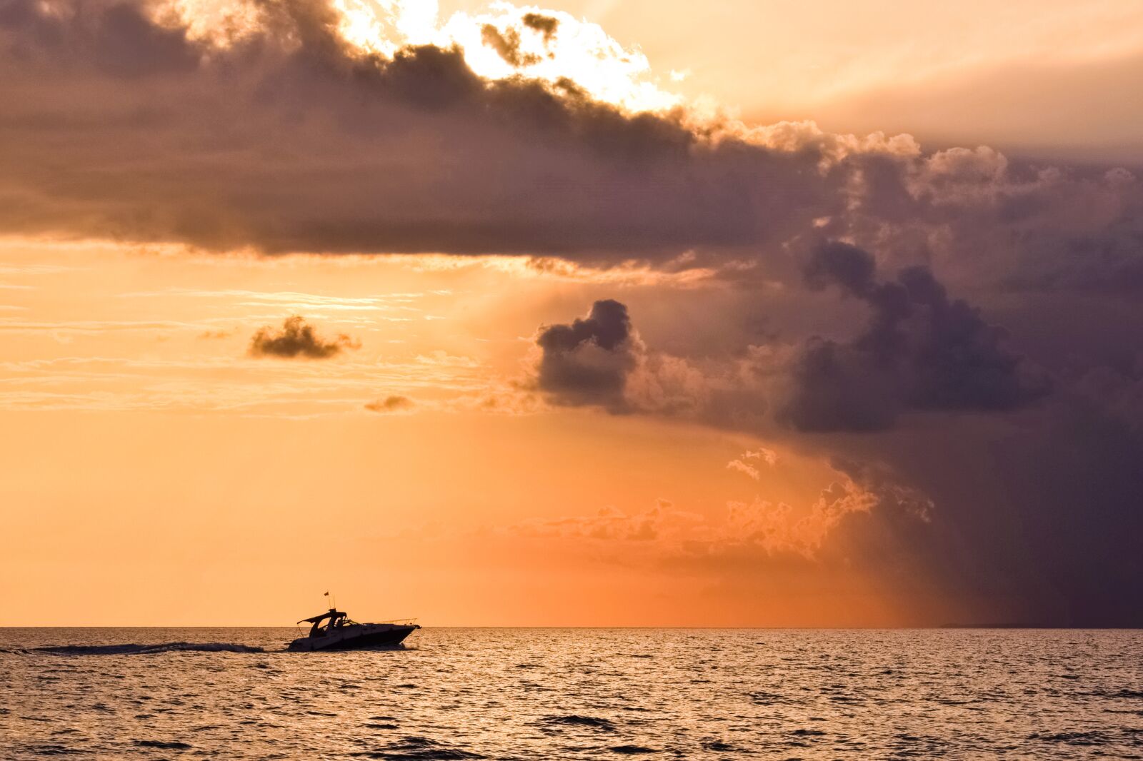 Nikon D3300 sample photo. Storm, sunset, boat photography