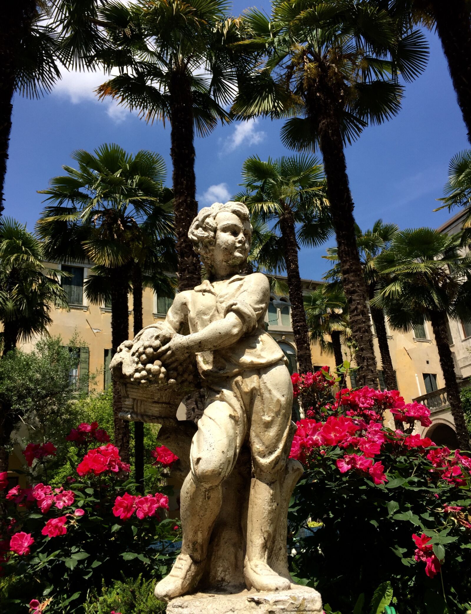 Apple iPhone 6 sample photo. Statue, garden, flowers photography