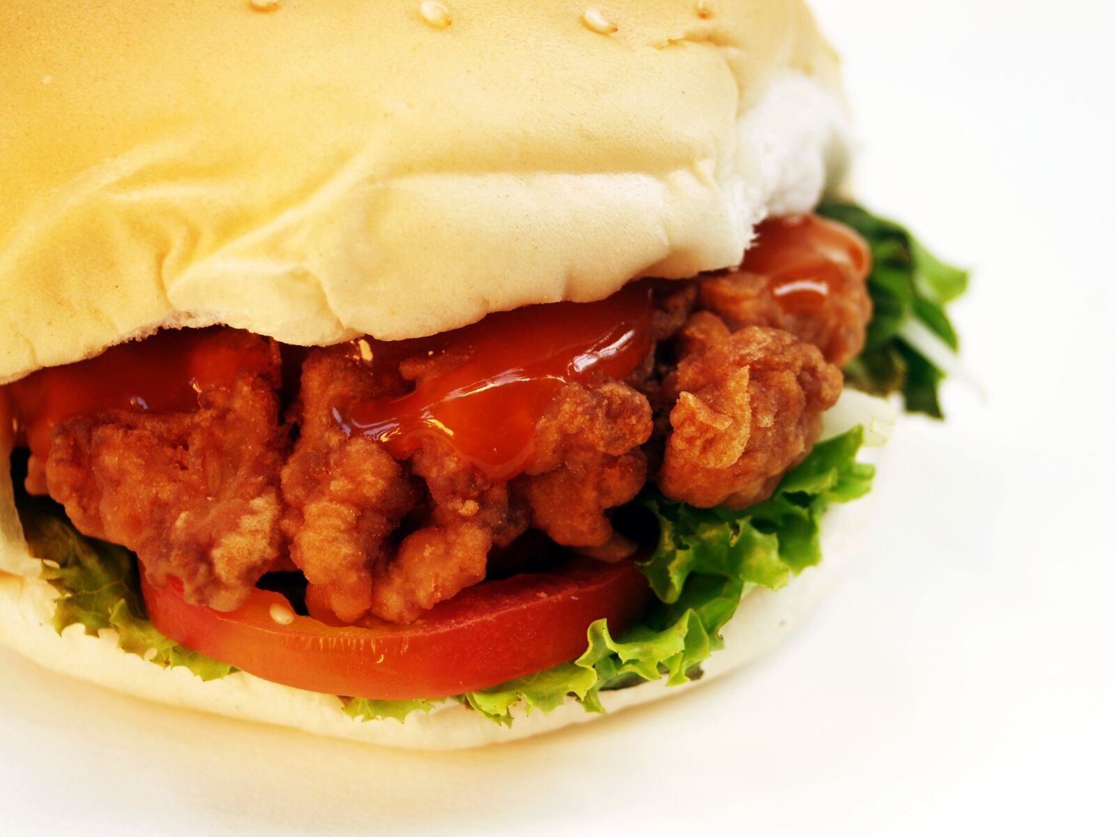 Olympus E-300 (EVOLT E-300) sample photo. Hamburger, burger, bun photography