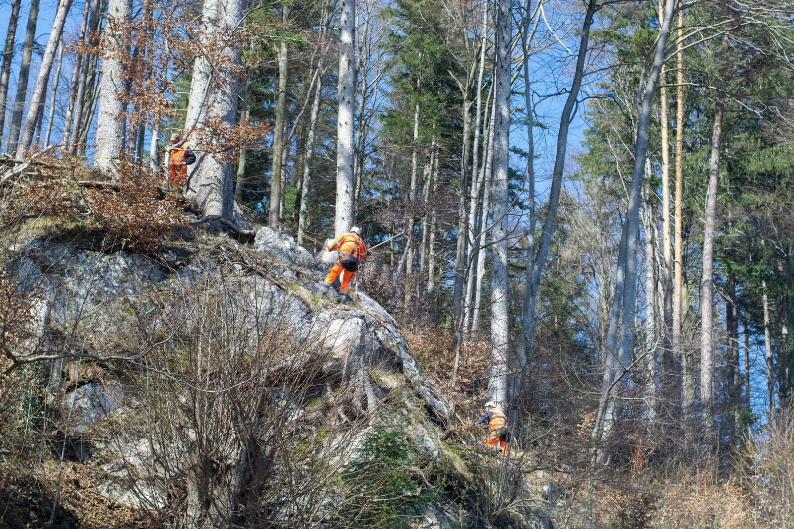 Nikon D7100 sample photo. Rock removal work, workers photography