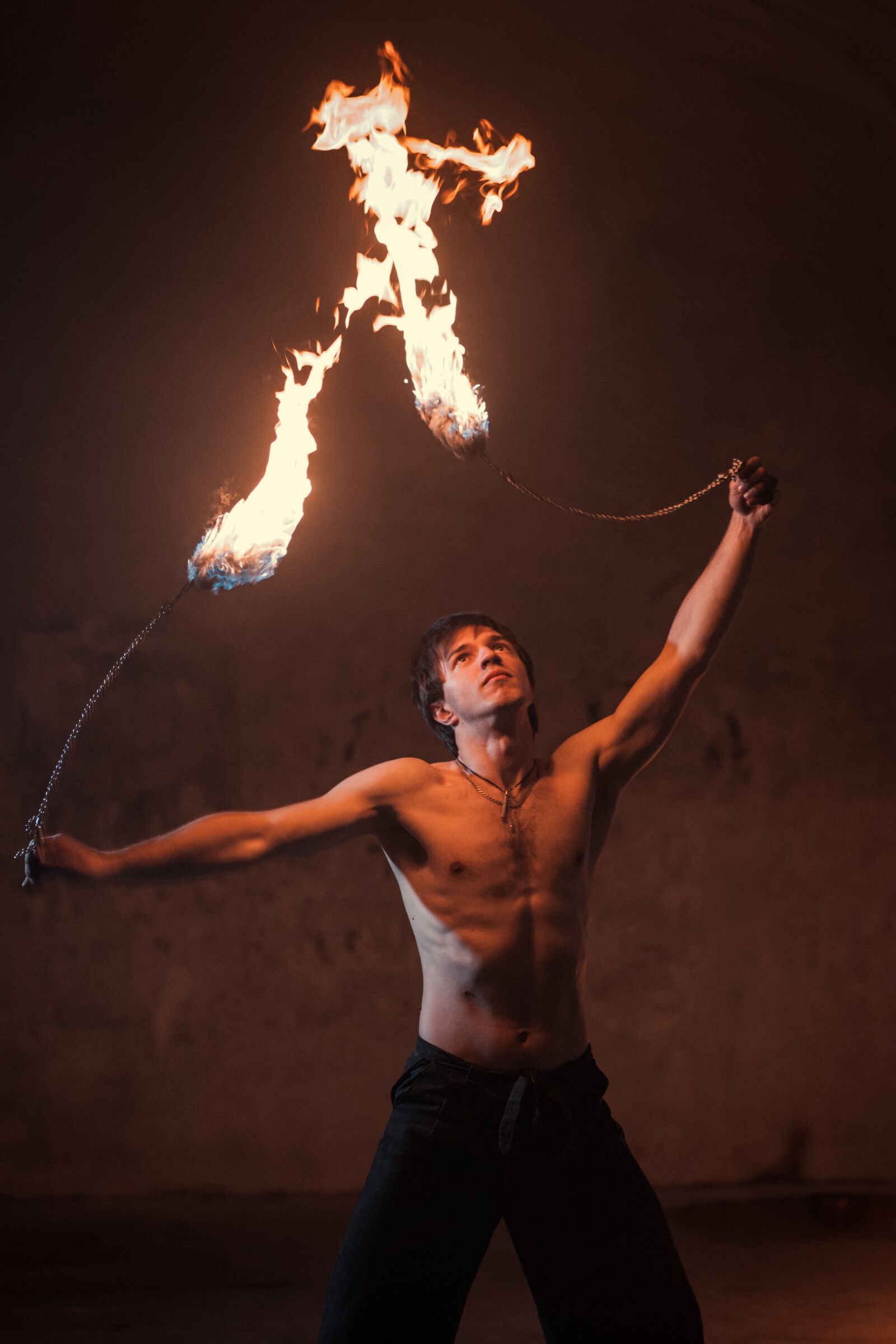 Canon EOS 5D Mark II + Canon EF 85mm F1.8 USM sample photo. Fire, mouth, man photography