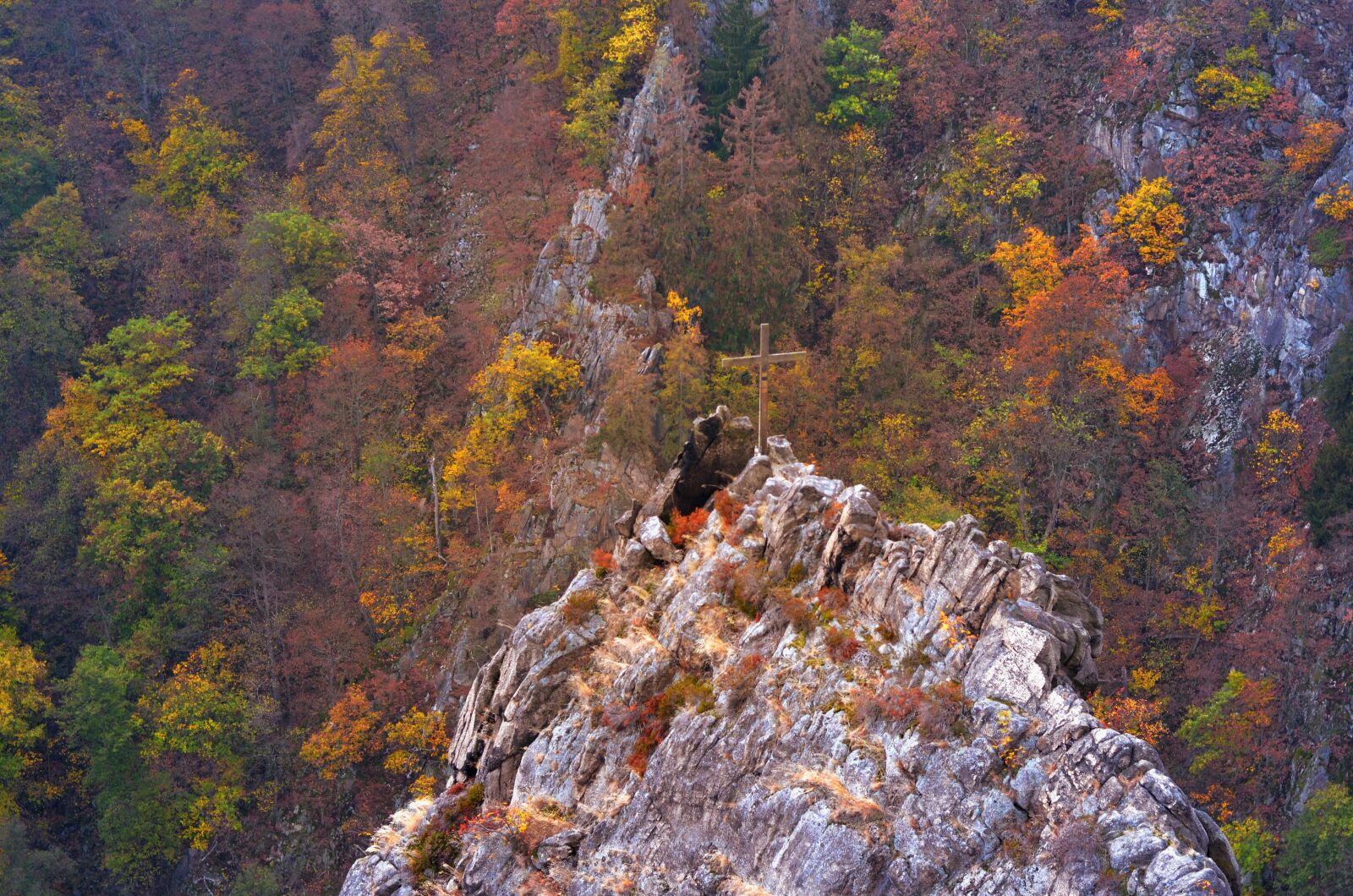 Nikon D5100 sample photo. Rosstrappe, summit cross, view photography