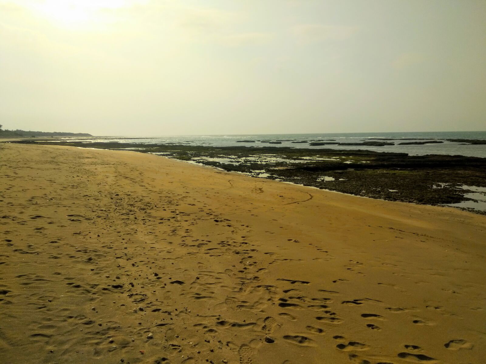 Xiaomi Mi A1 sample photo. Footprint, sand beach, dusk photography