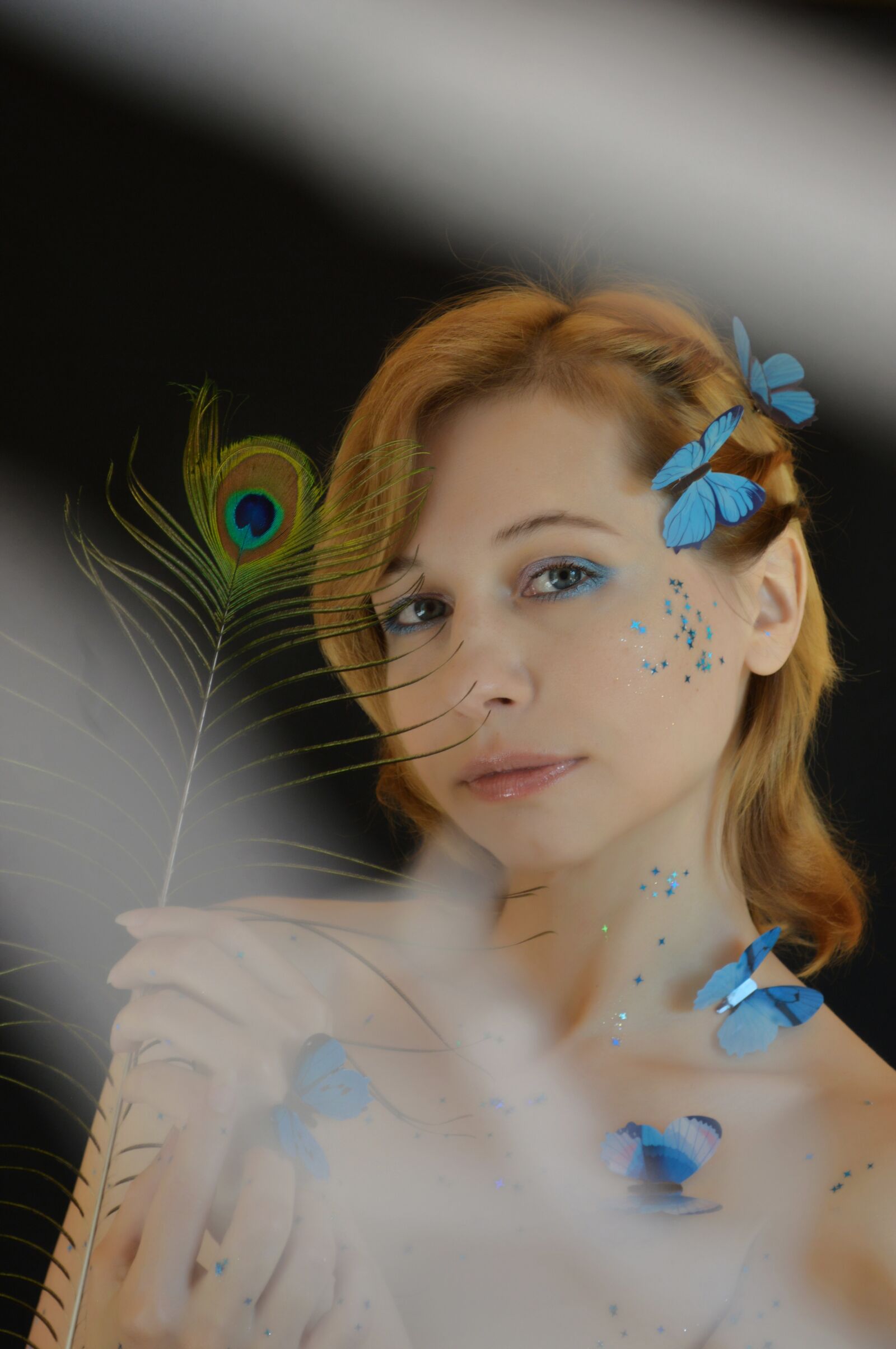 Nikon D3200 sample photo. Butterfly, portrait, makeup photography