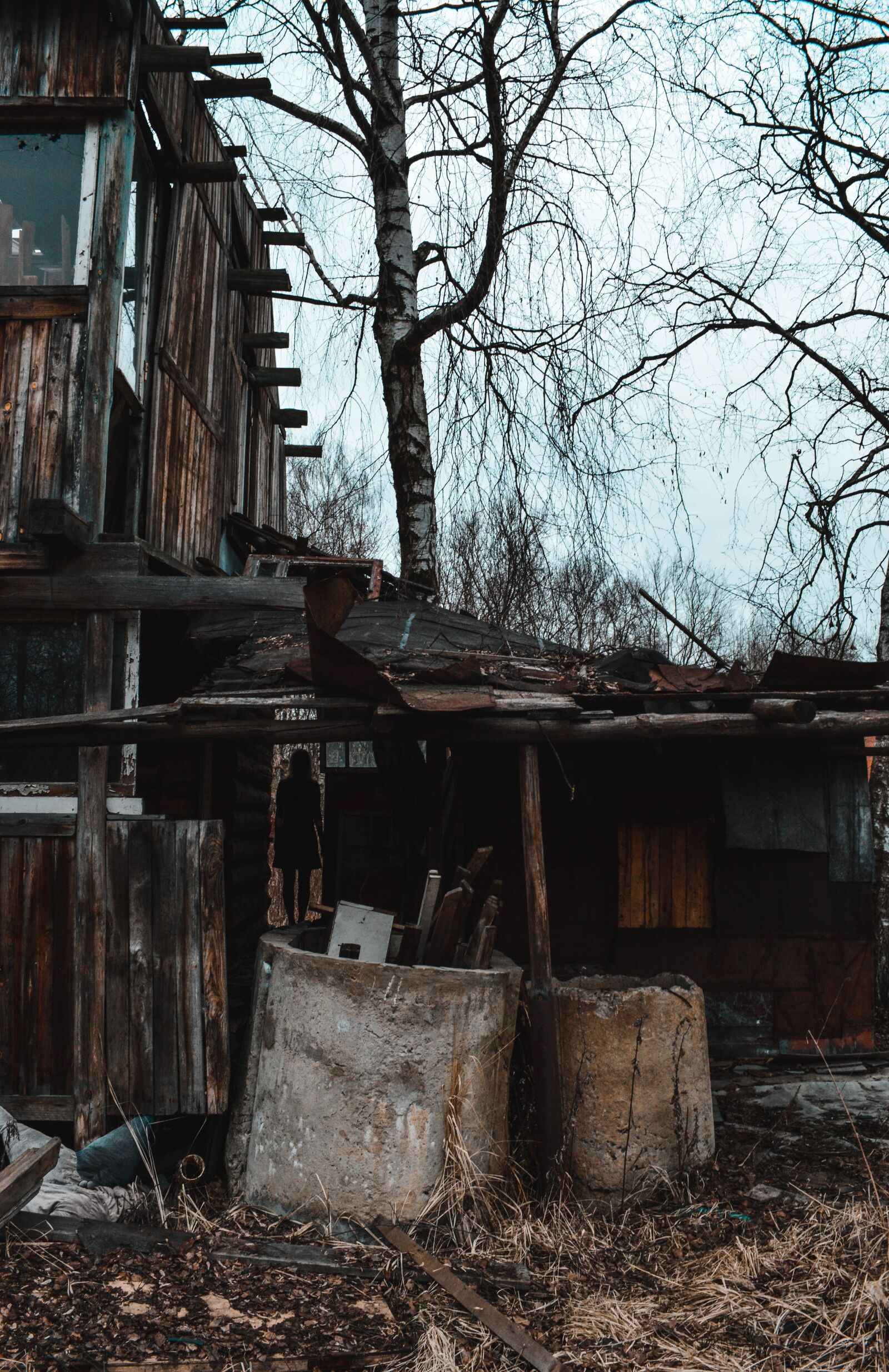 Nikon D3200 sample photo. Silhouette, figure, devastation photography