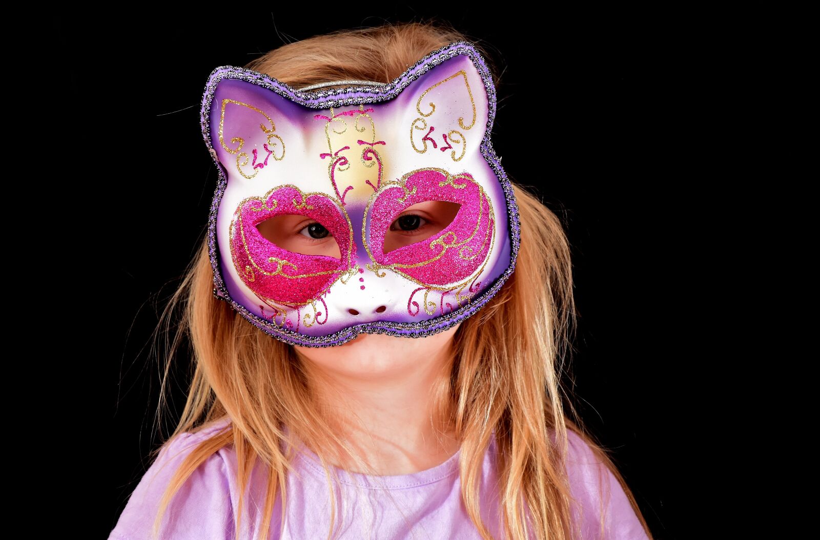 Nikon D7200 sample photo. Girl, mask, cat photography