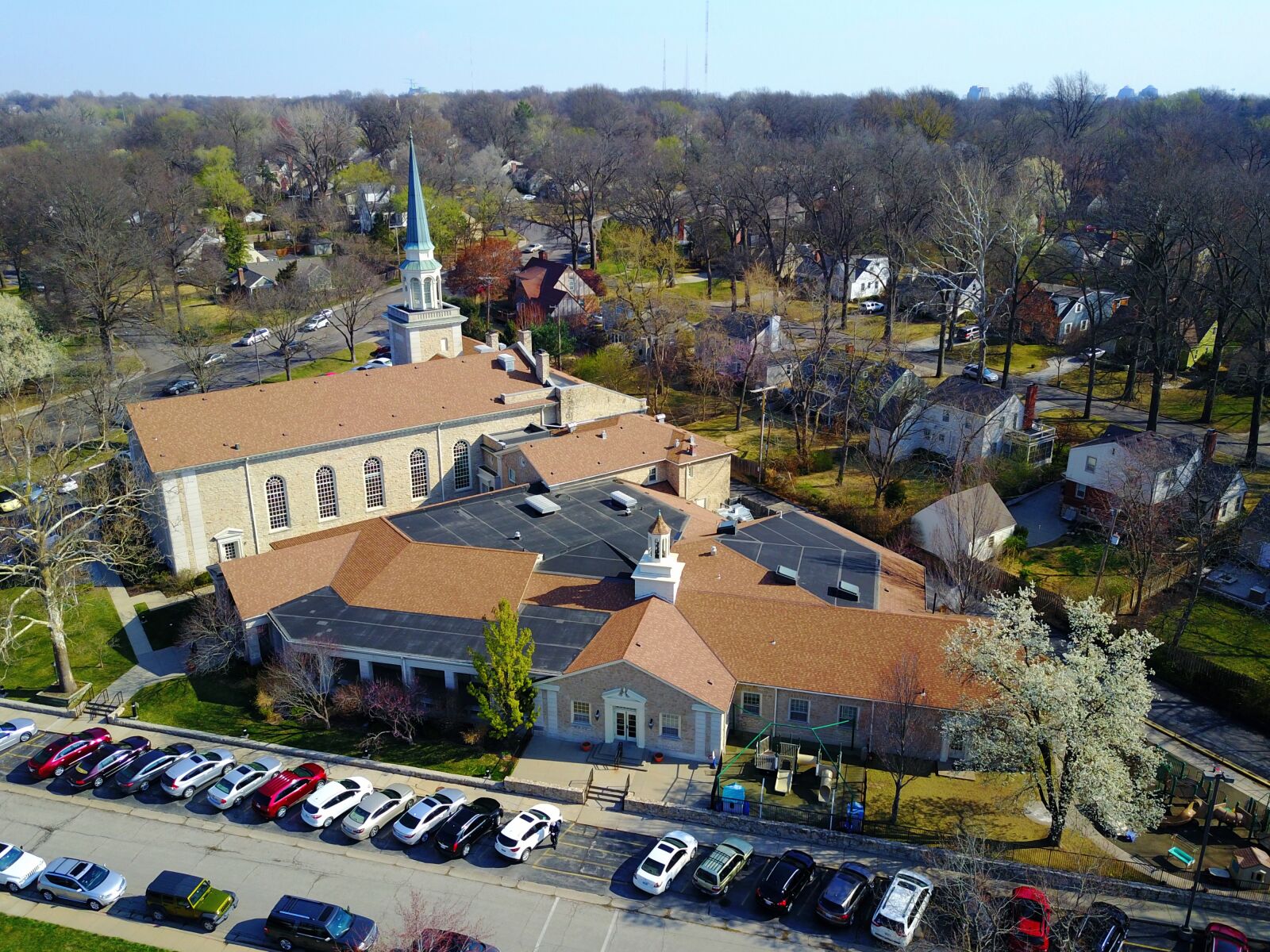 DJI FC220 sample photo. Aerial, church photography