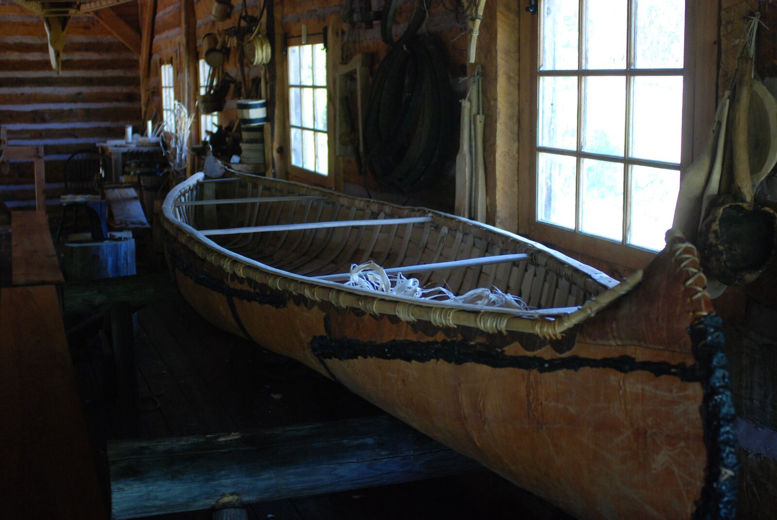 Nikon D80 sample photo. Canoe, canoe making, early photography