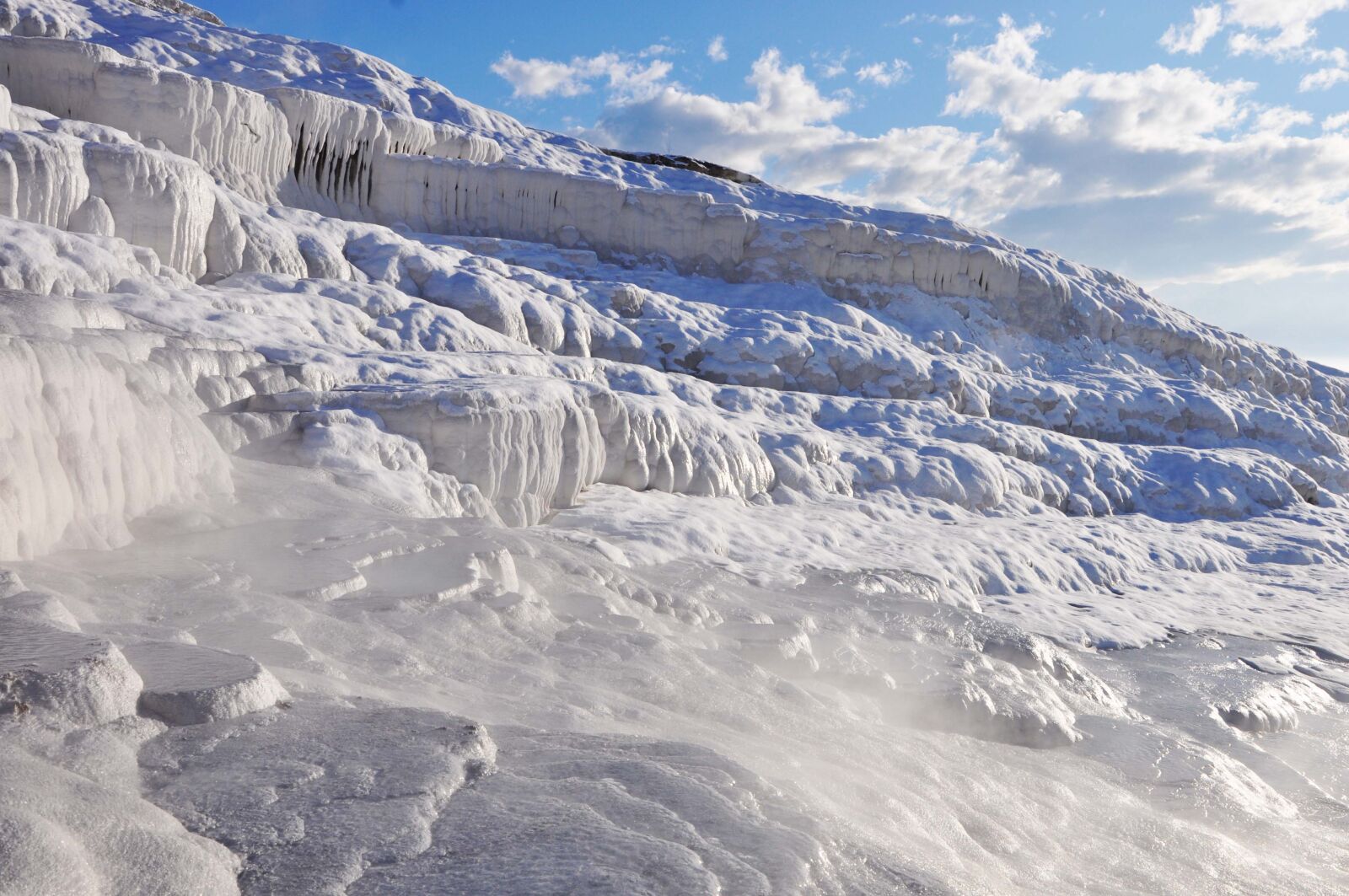 Nikon D5000 sample photo. Sinter terraces, winter, pamukkale photography