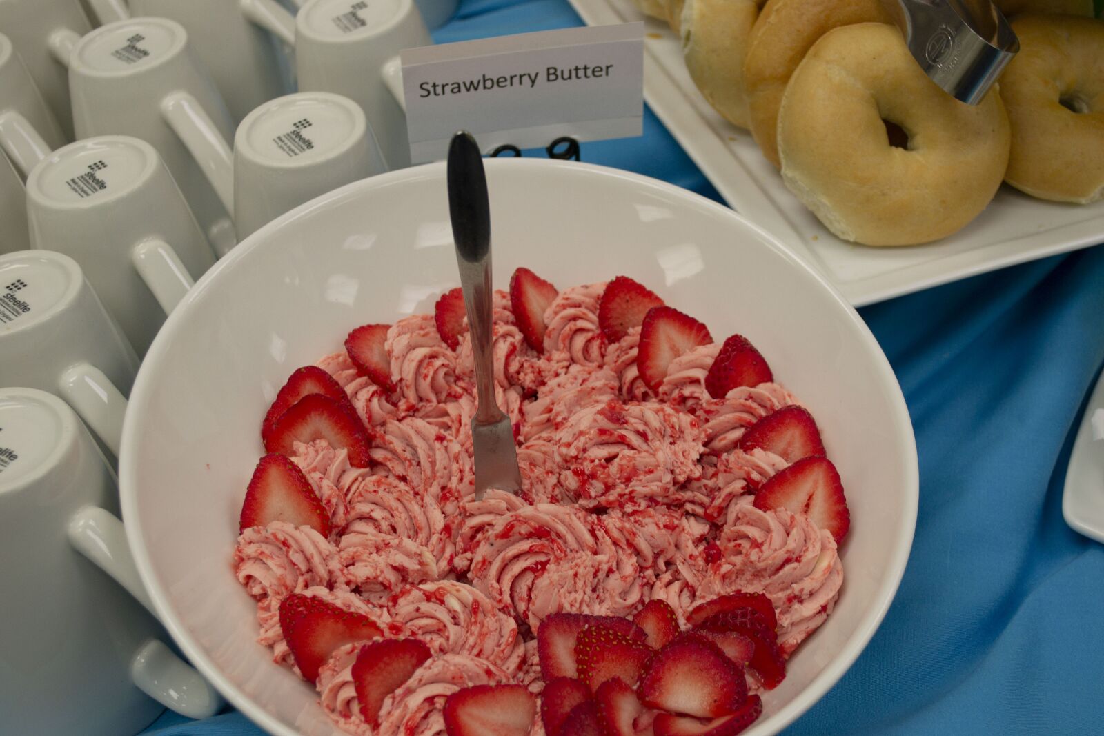 Nikon D3100 sample photo. Strawberry, butter, bagels photography