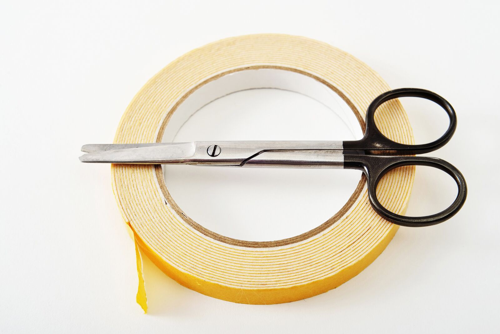 Nikon D610 sample photo. Scissors, tape, yellow photography