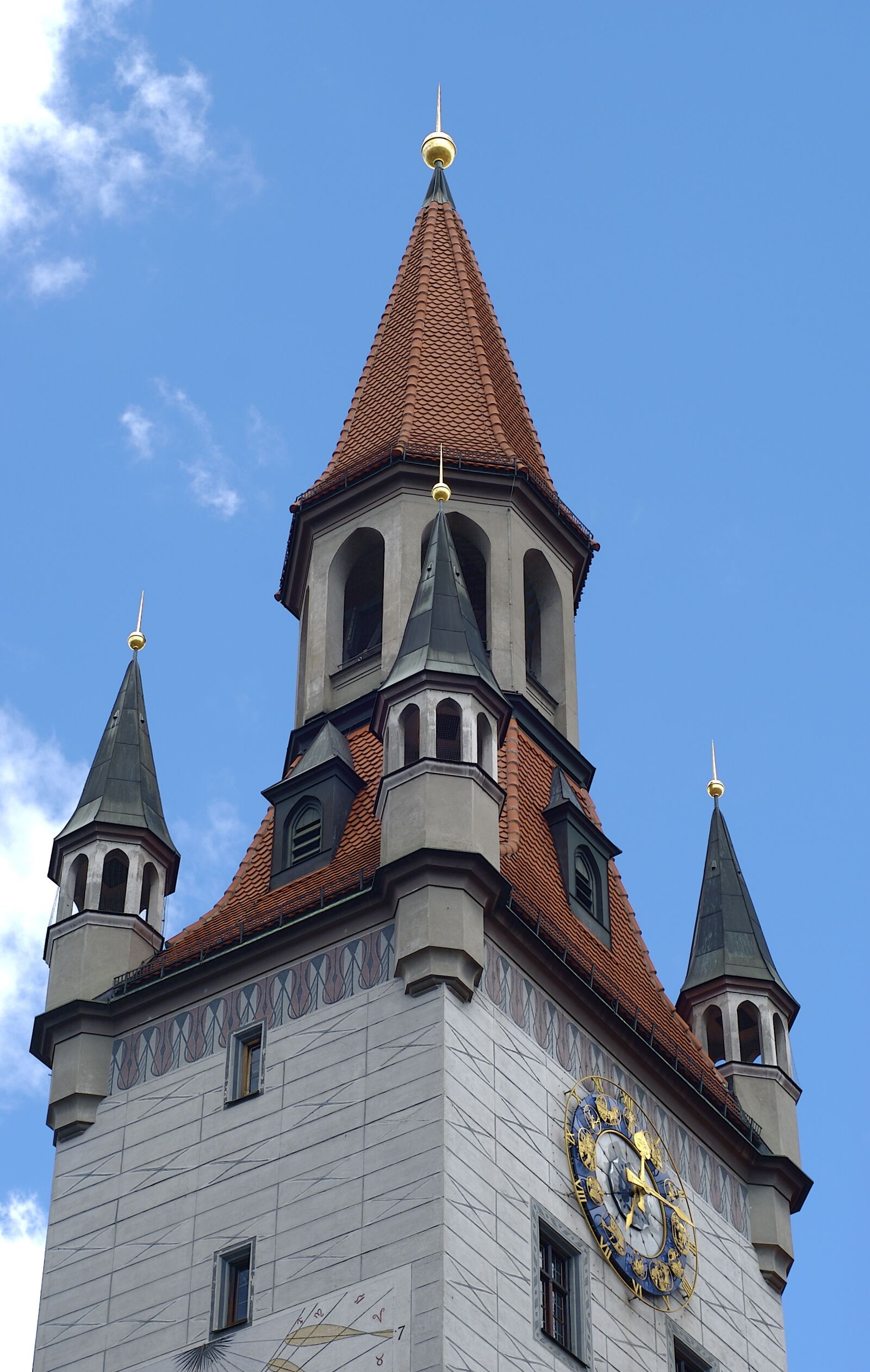 Nikon D200 sample photo. Clock tower, clock, munich photography
