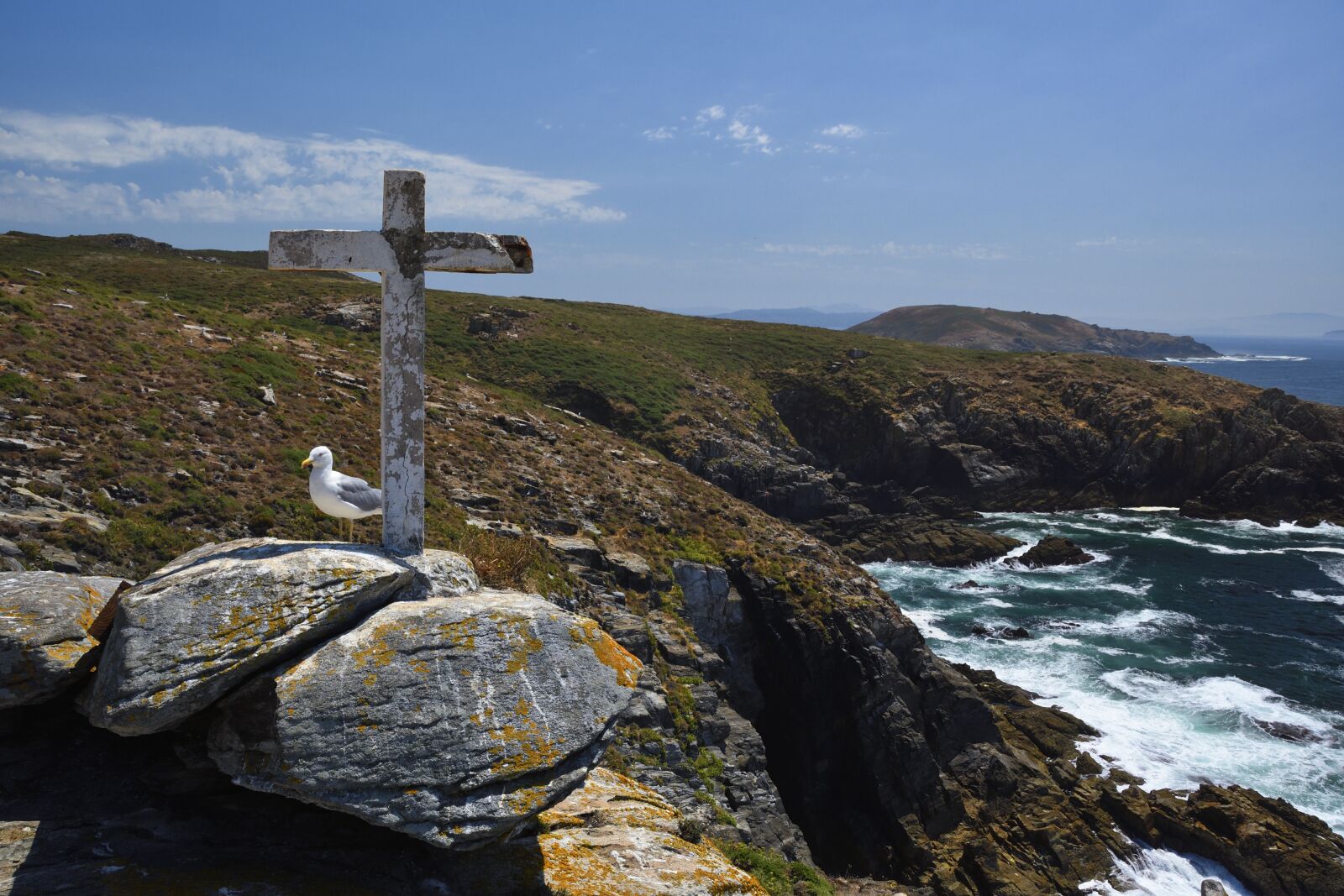 Nikon D500 sample photo. Cross, rocks, bird photography
