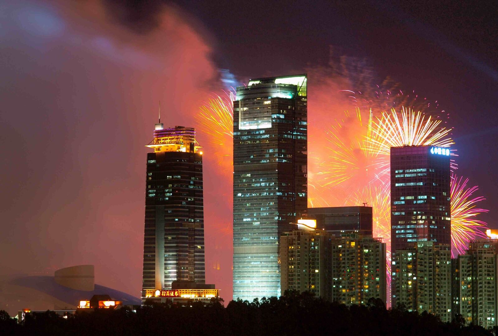 Olympus E-3 sample photo. Shenzhen fireworks, fireworks night photography