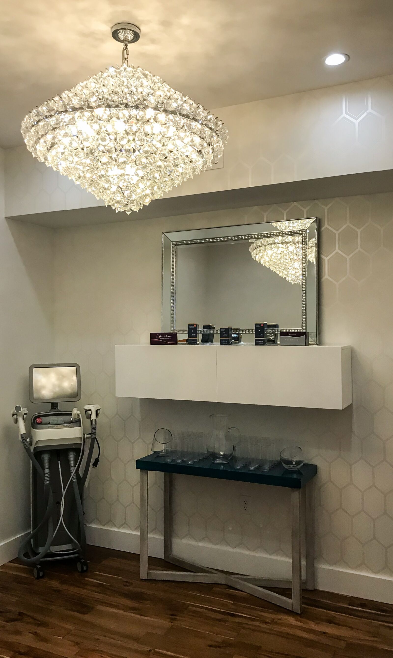 Apple iPhone 7 sample photo. Spa, skin care, chandelier photography