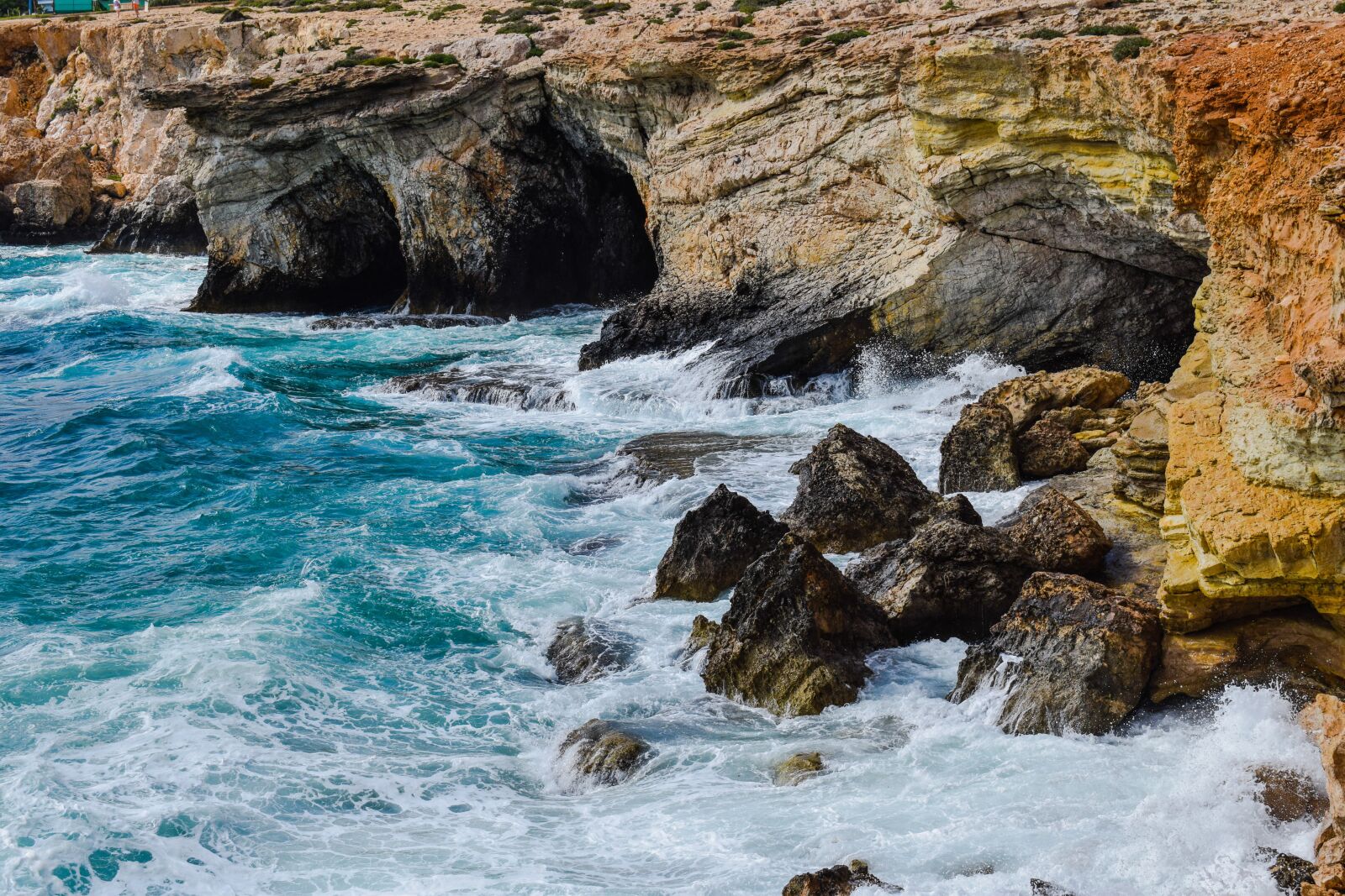 Nikon D3300 sample photo. Rocky coast, sea caves photography