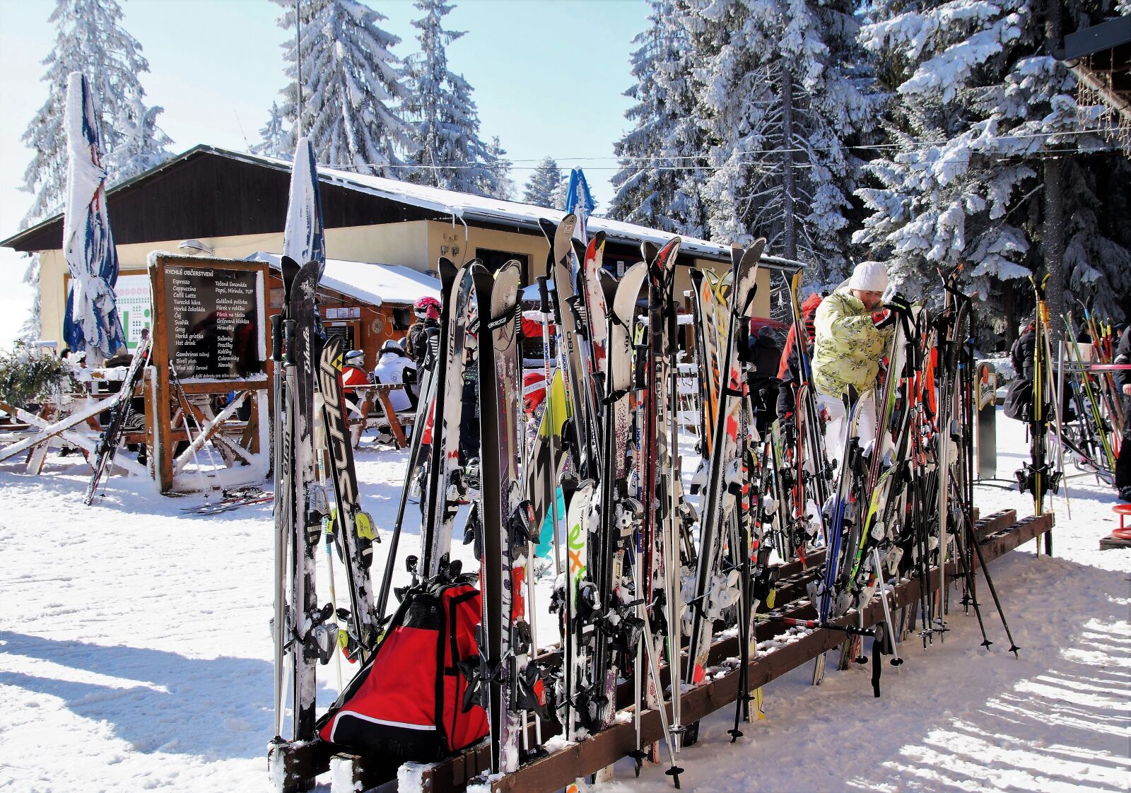 Sony SLT-A58 sample photo. Ski areal, ski, stand photography