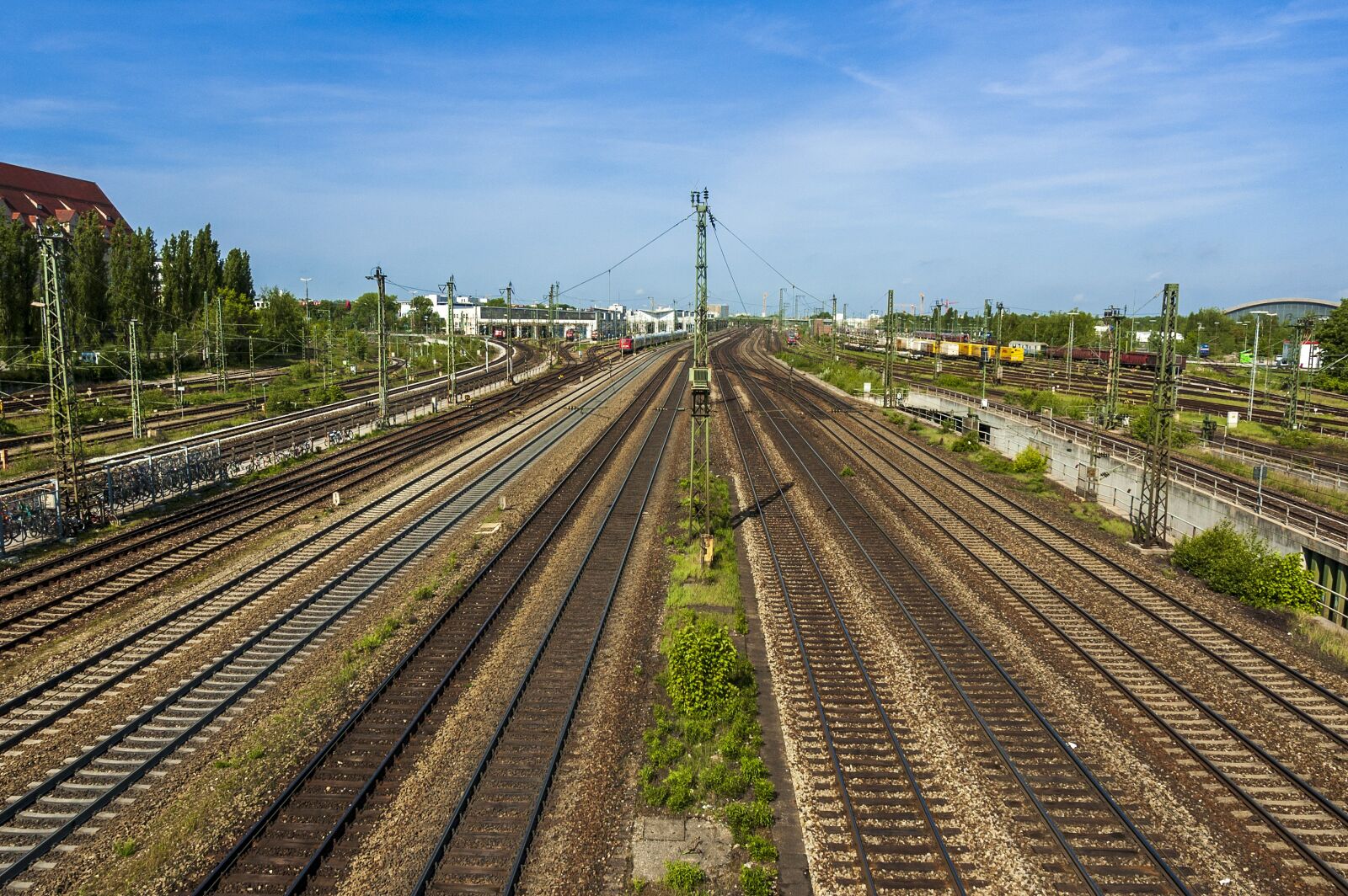 Nikon D70s sample photo. Track, blue sky, train photography